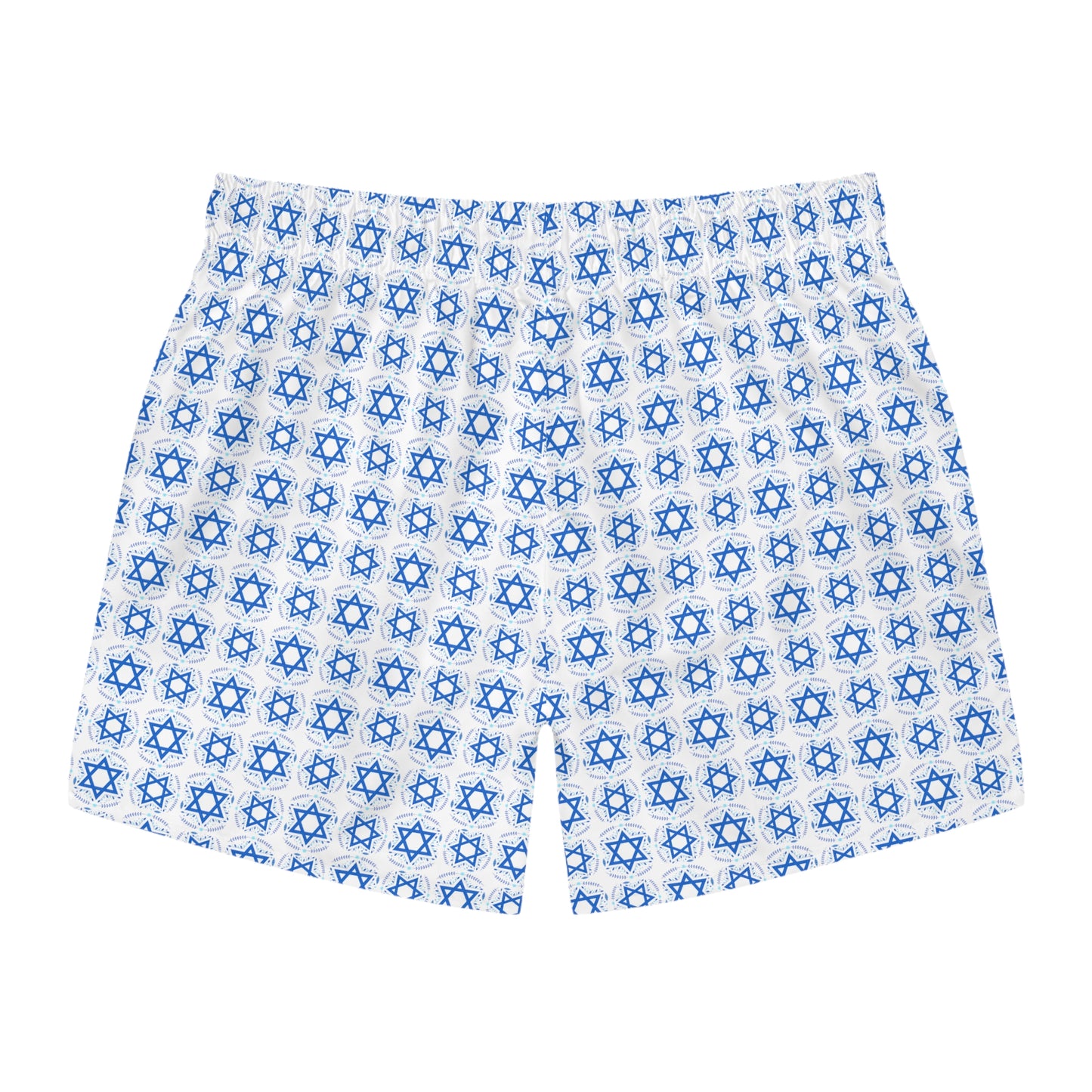 Yechiel White Star Swim Trunks