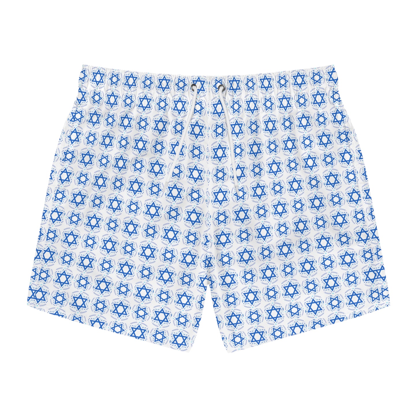 Yechiel White Star Swim Trunks