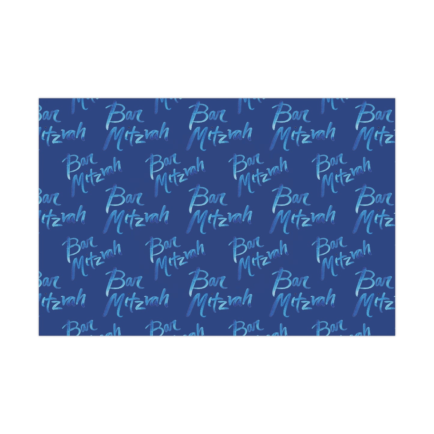 Ben Bright Blue Bar Mitzvah on Blue Gift Wrap Papers