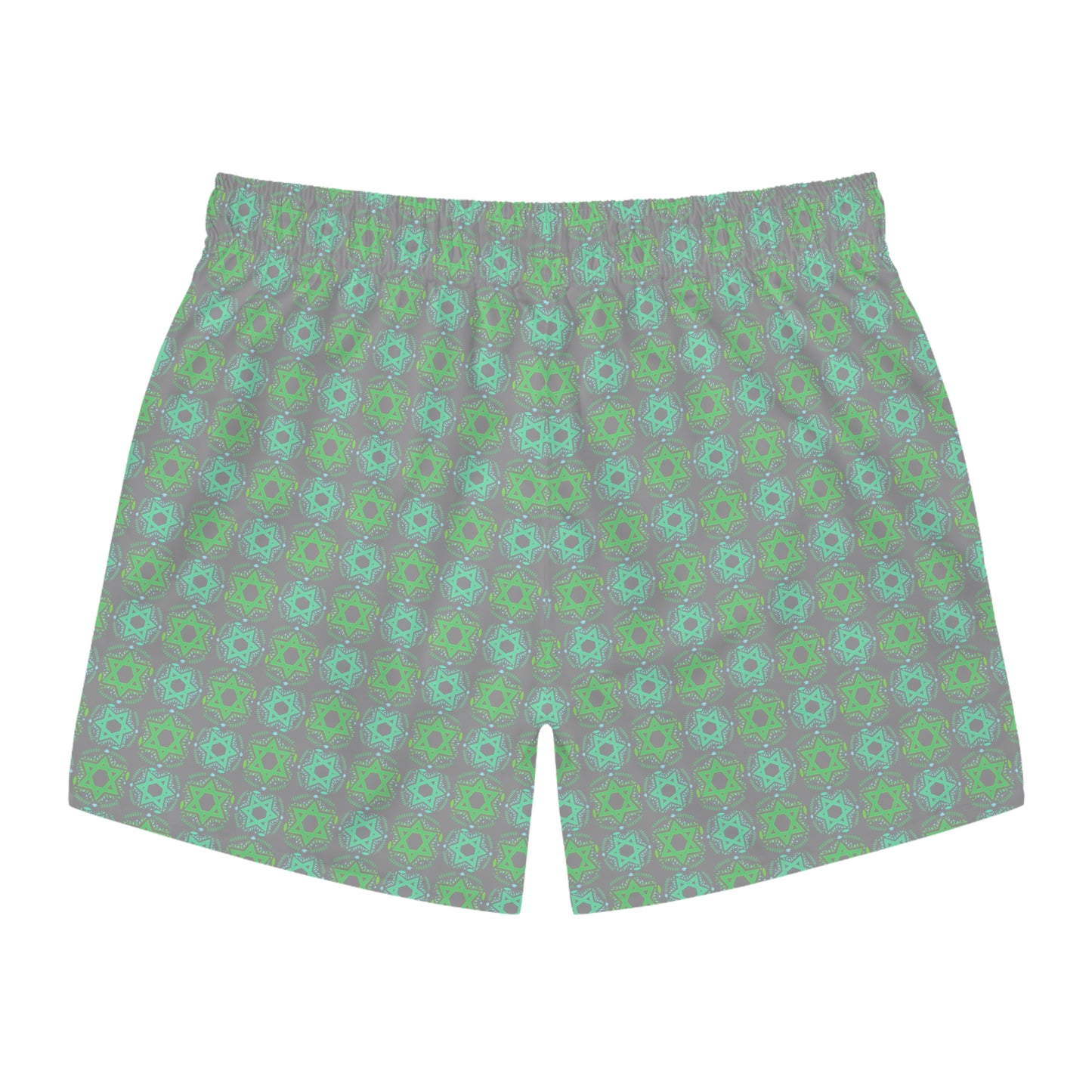 Yechiel Green on Gray Star Swim Trunks