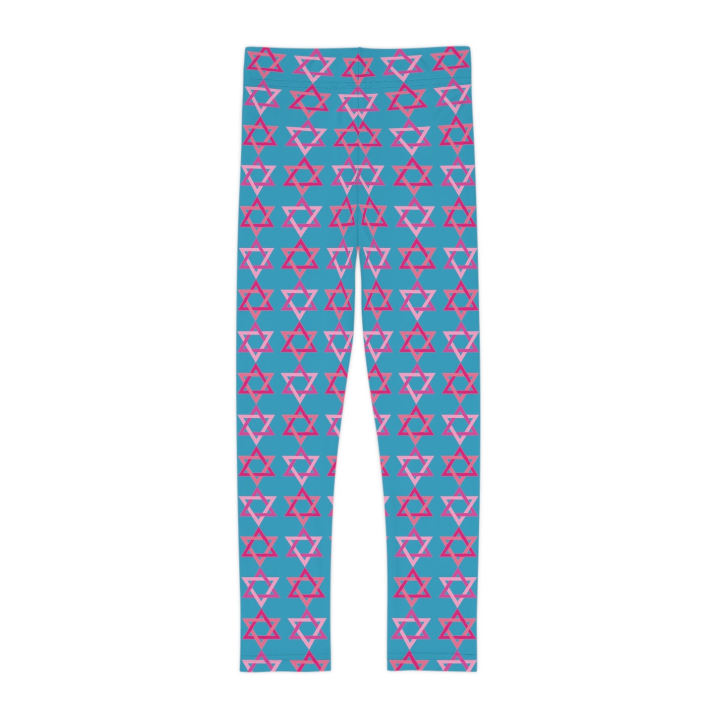 David Pinks Magan David Pattern on Turquoise Kids Leggings