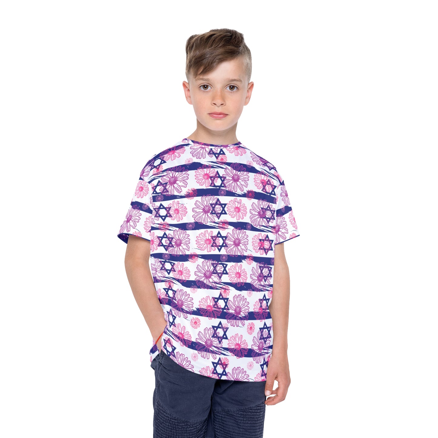 Israel Flowers Summer Swim Kids Sports Jersey