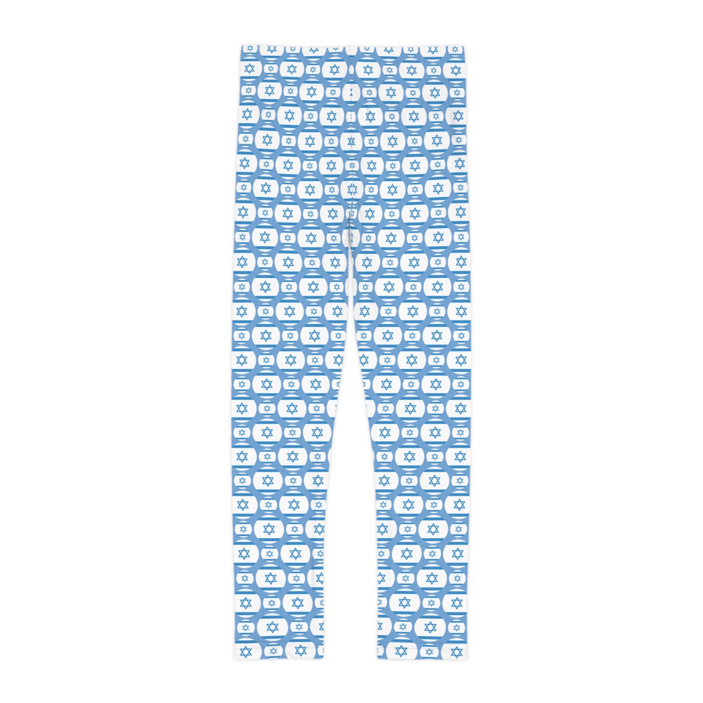 Ilan Israel Flag Pattern on Light Blue Kids Leggings