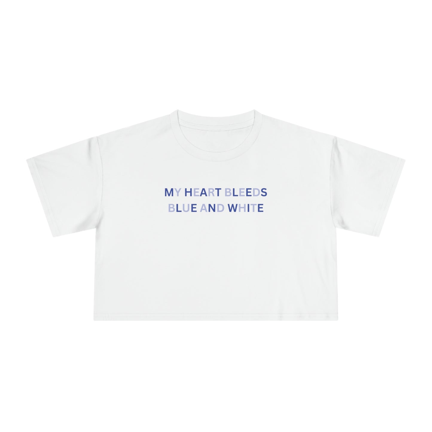 Heart Bleeds Blue & Blue Women's Crop Tee