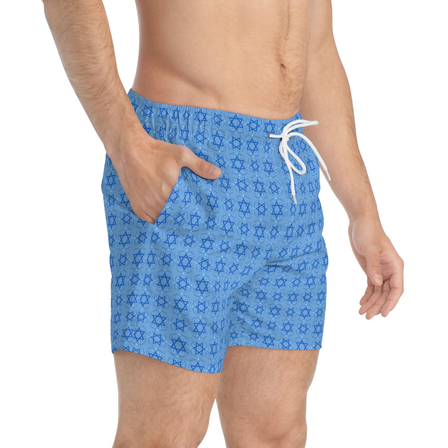 Yechiel Blue Star Swim Trunks