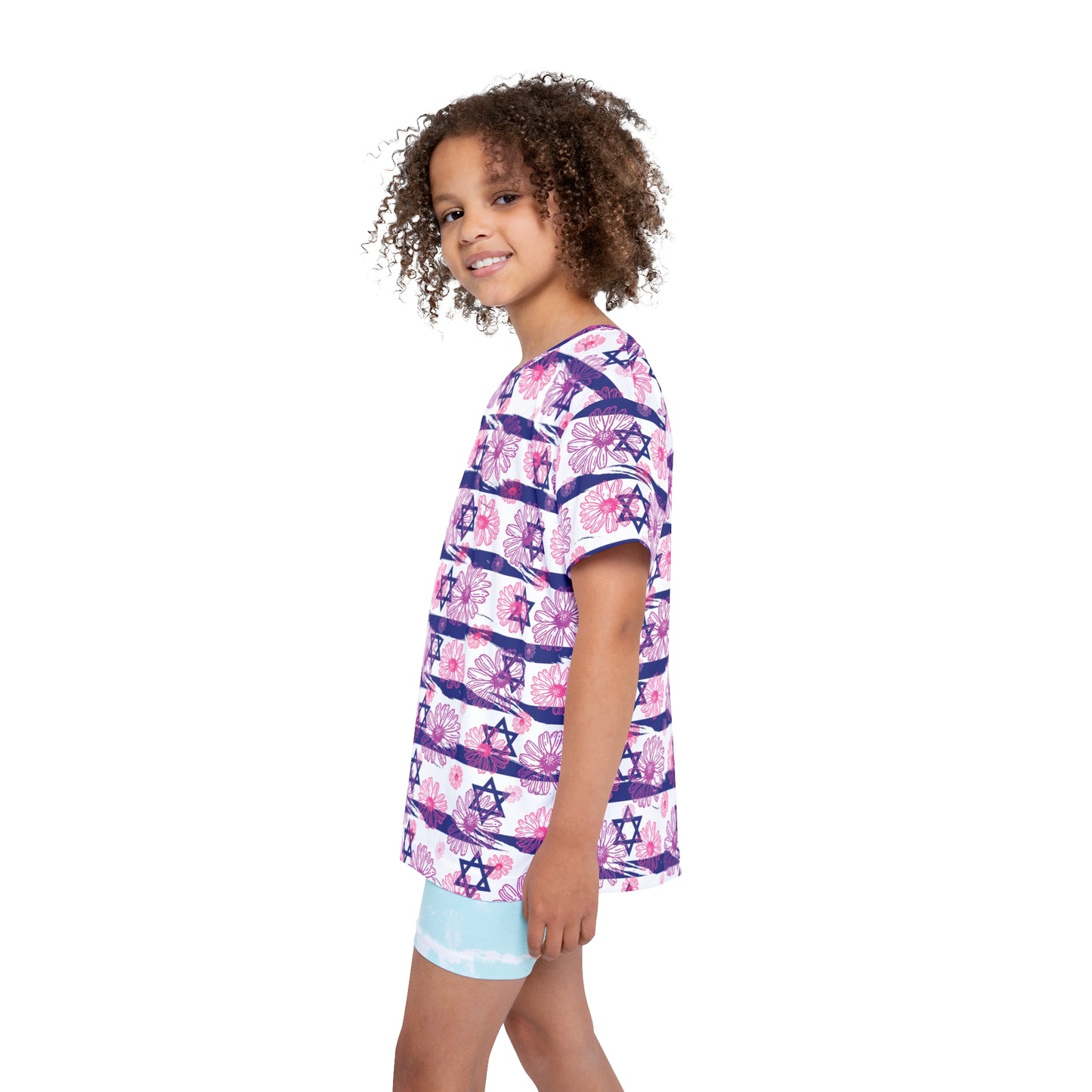 Israel Flowers Summer Swim Kids Sports Jersey