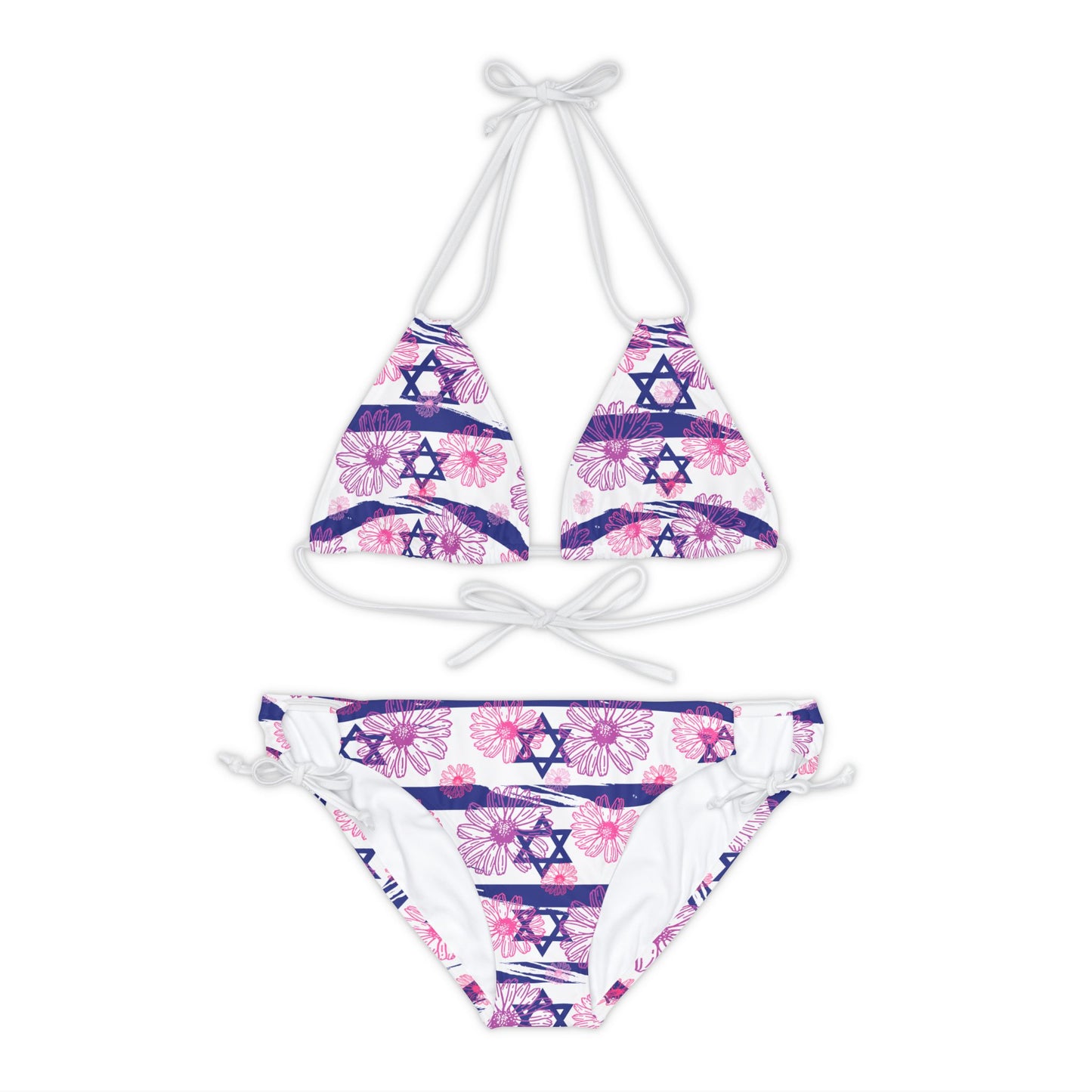 Israel Flowers Summer Swim Strappy Bikini Set