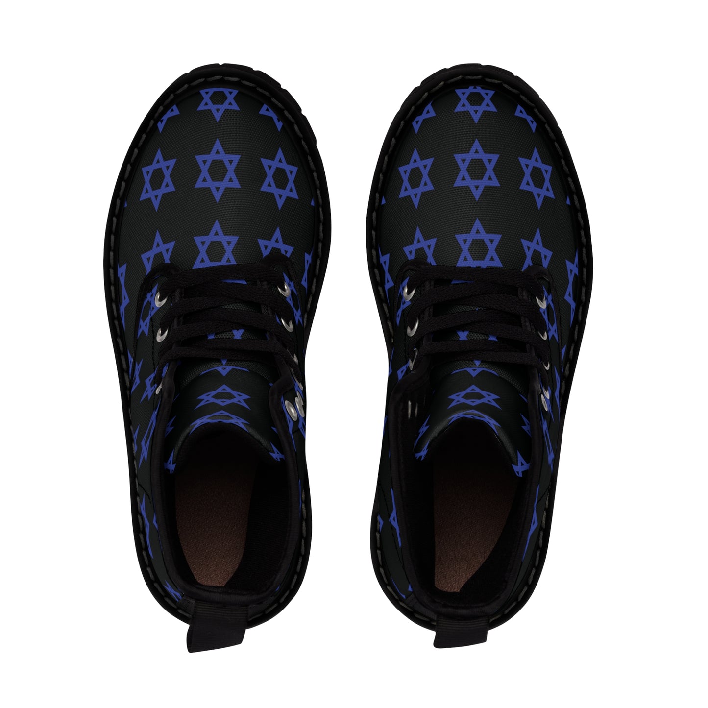 Classic Jewish Stars on Black Women's Canvas Boots