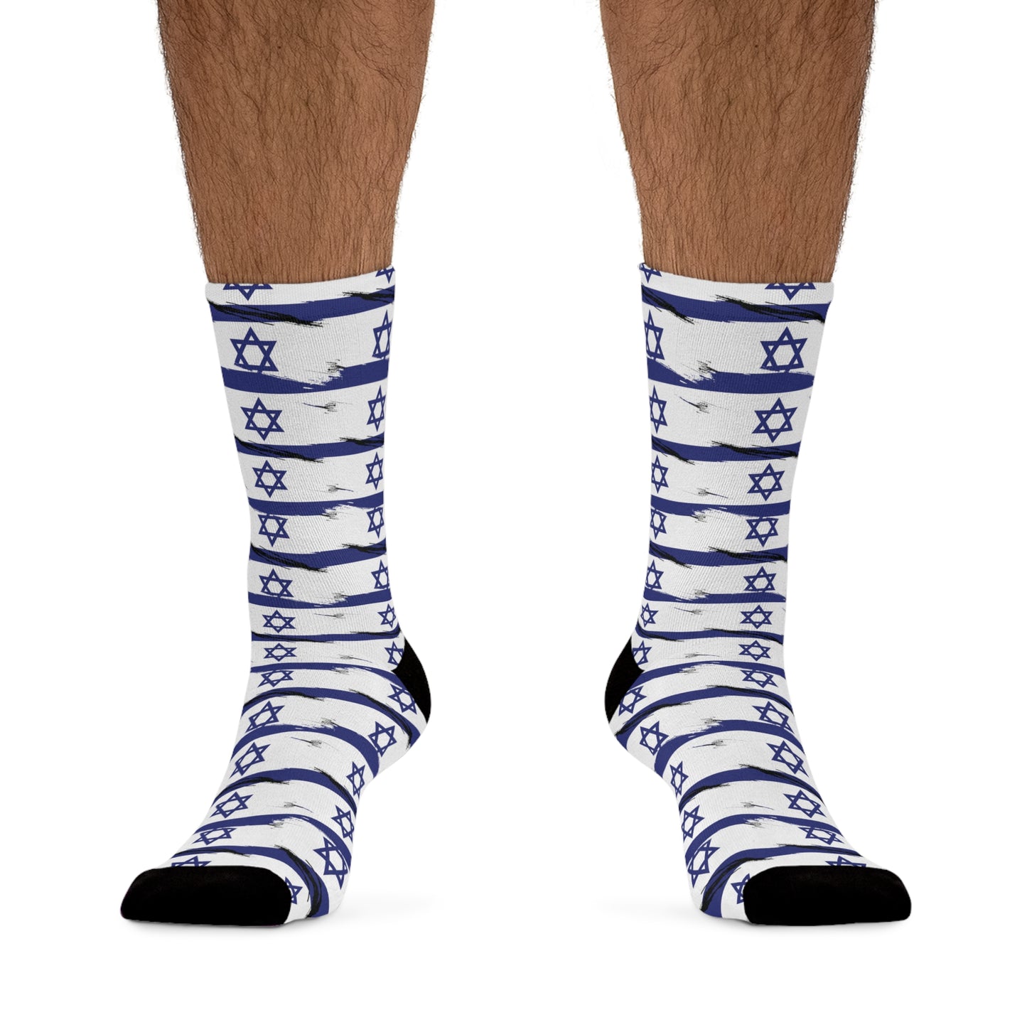 Israel Flag on Flag Lines Pattern Recycled Poly Socks