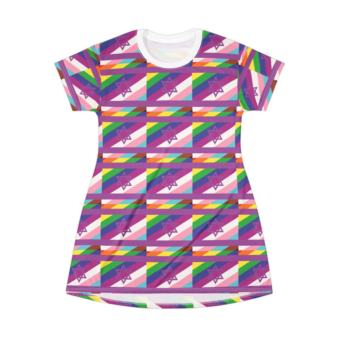 Hot Pink Pride Pattern T-Shirt Dress