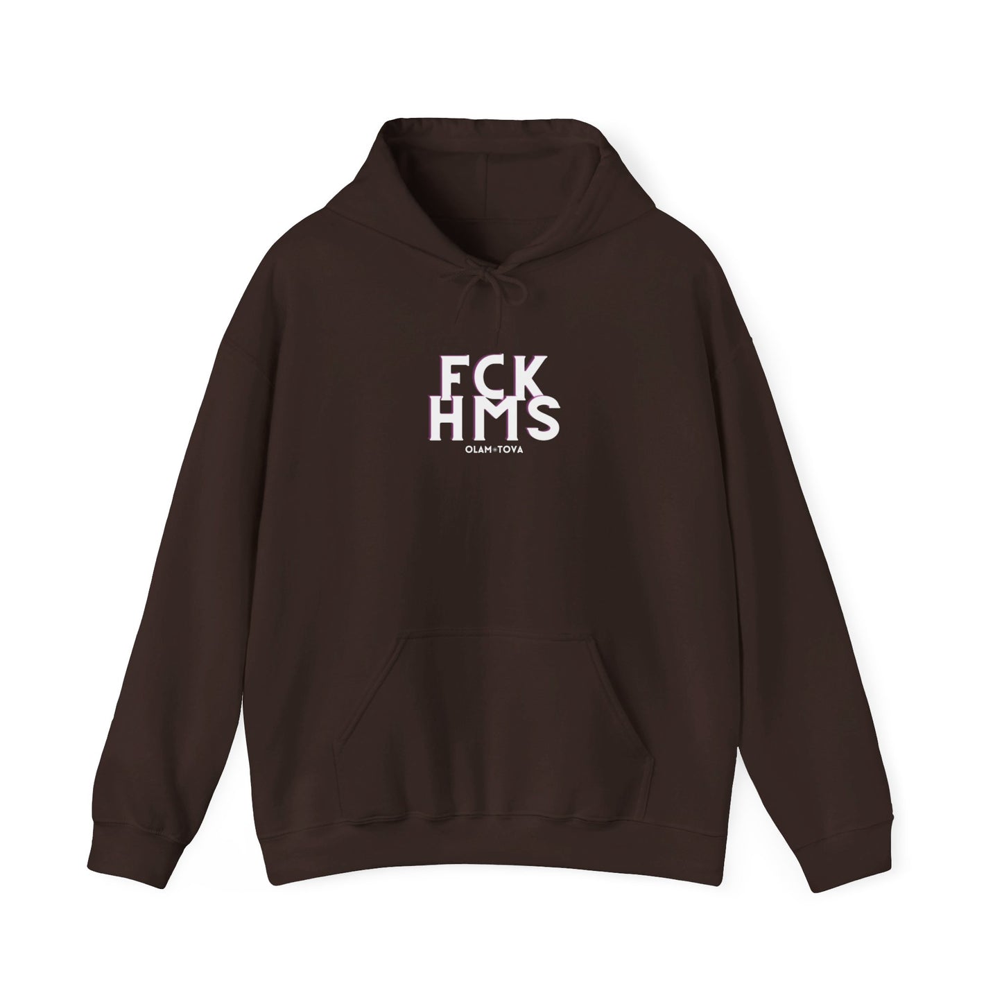 FCK HMS White & Pink Unisex Heavy Blend™ Hooded Sweatshirt