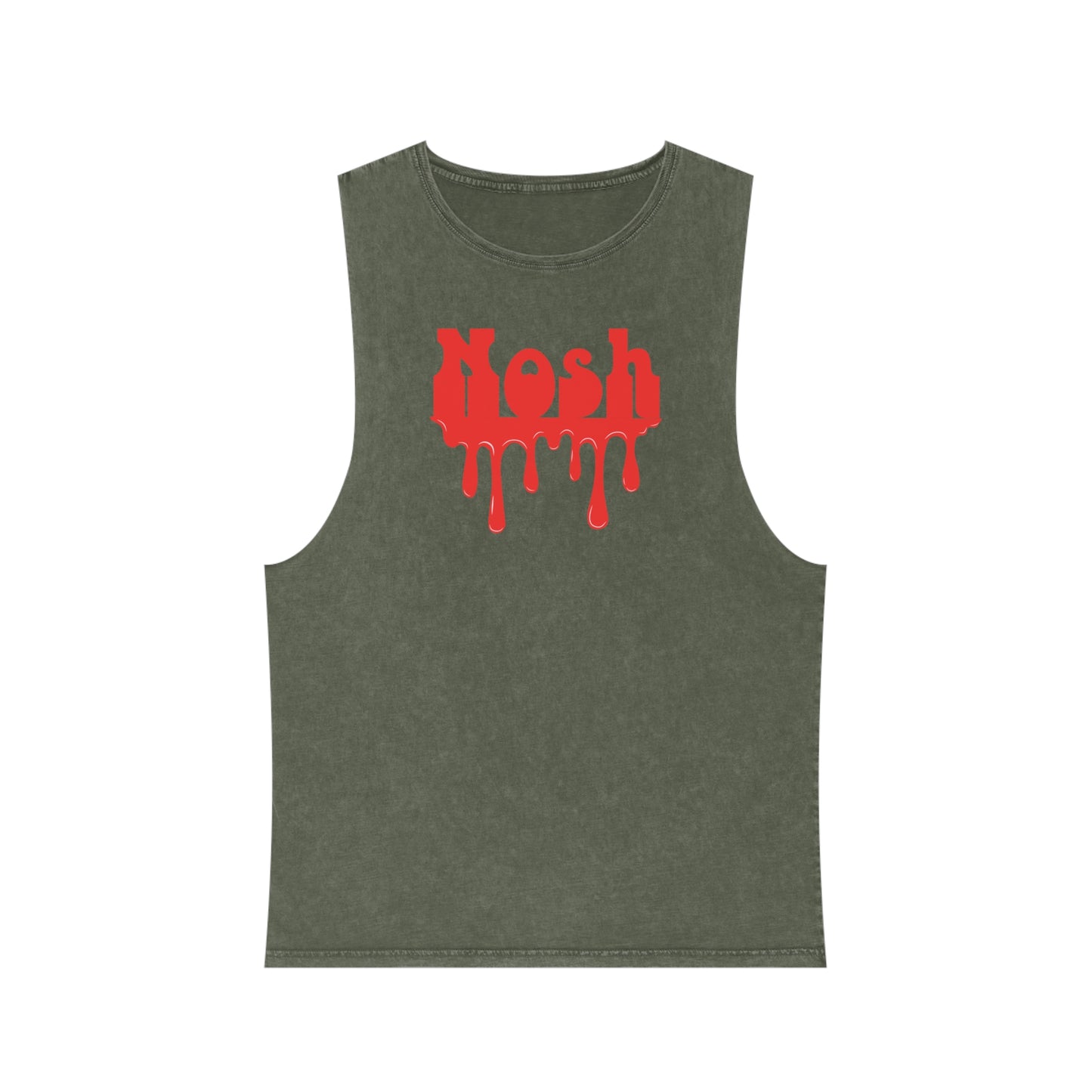 Red Dripping Nosh Unisex Stonewash Tank Top