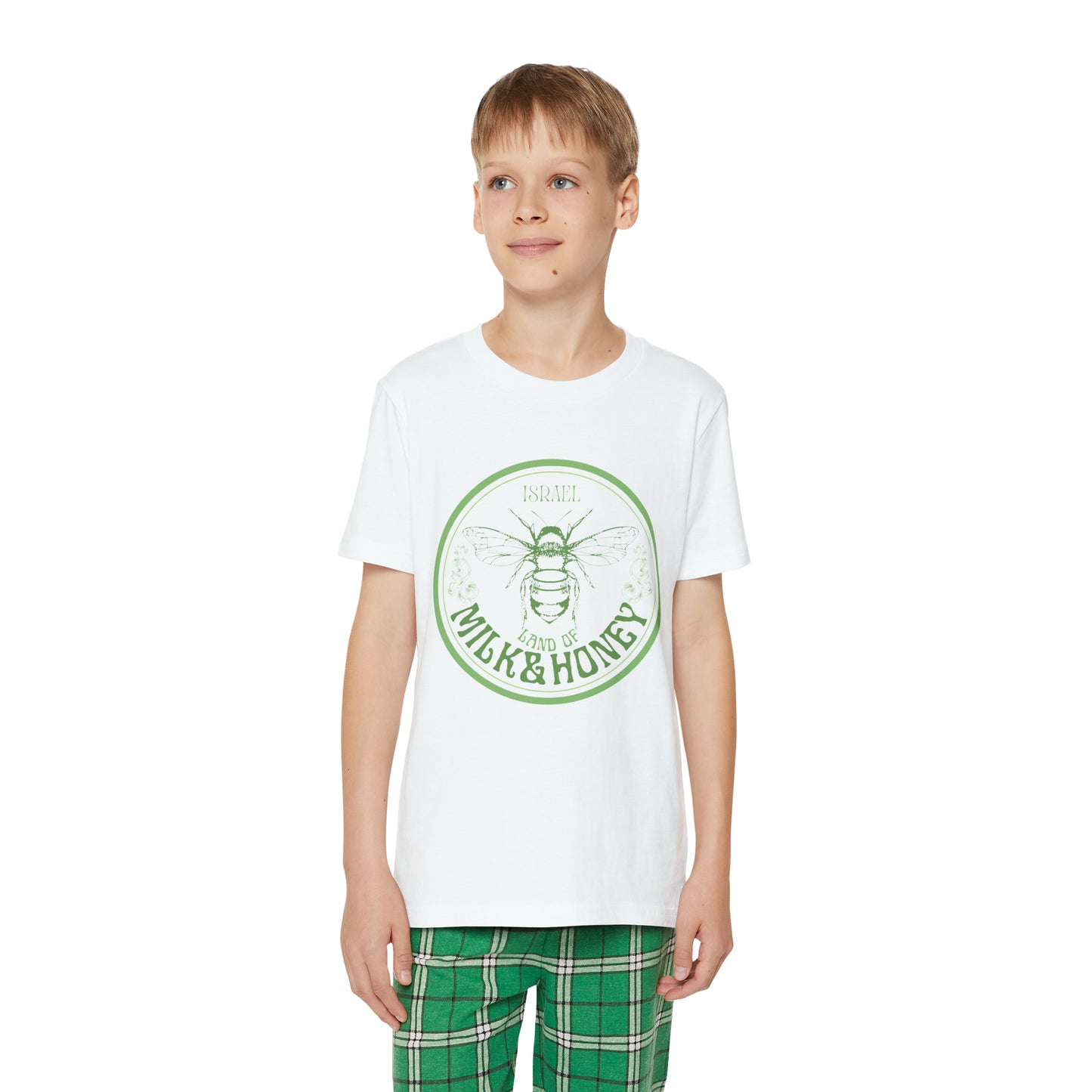 Israel Green Milk & Honey Badge Youth Short Sleeve Outfit Set