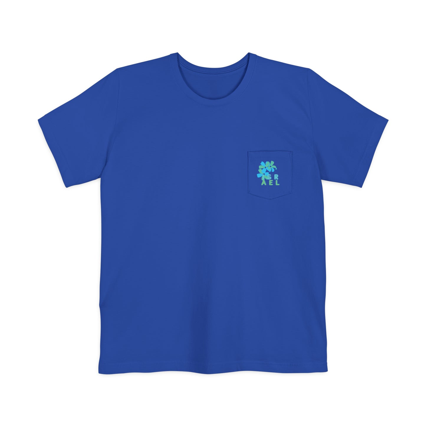 Blue Israel Flower Unisex Pocket T-shirt