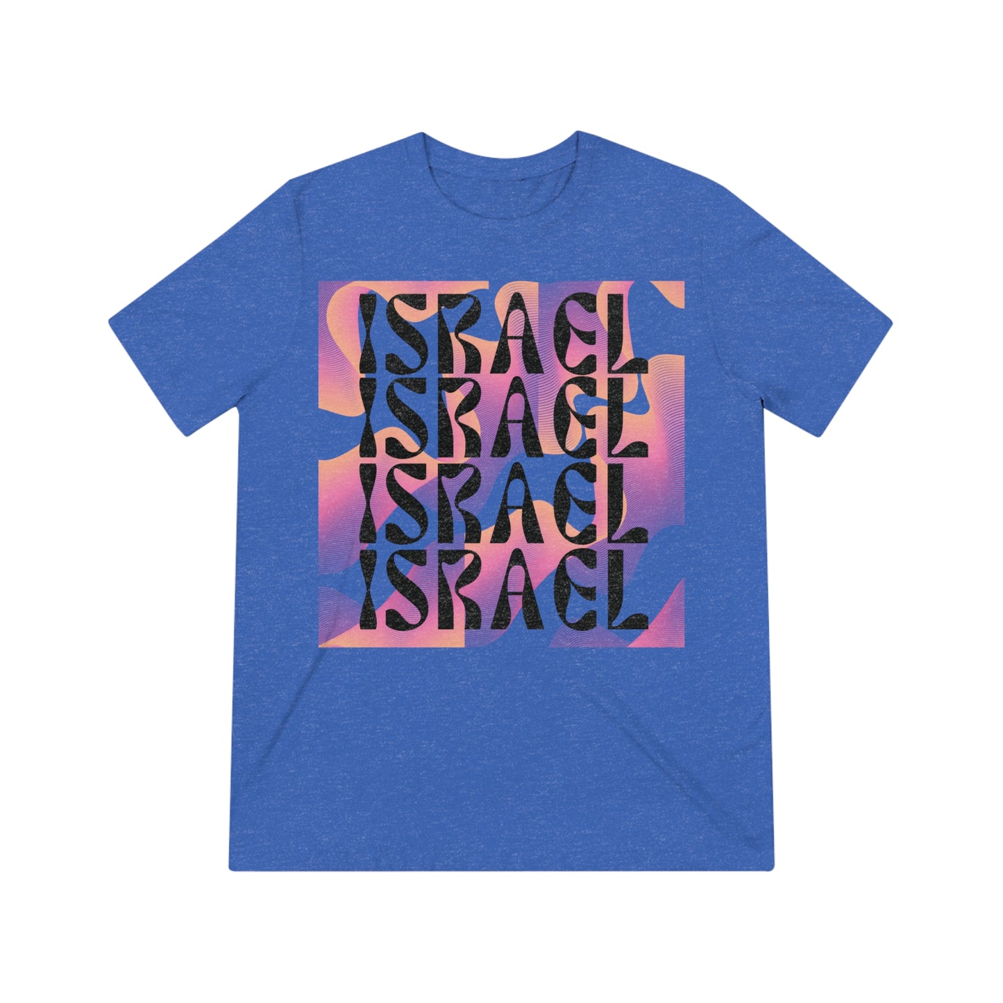 Flow & Squiggle Israel Pink & Coral Square Unisex Triblend Tee