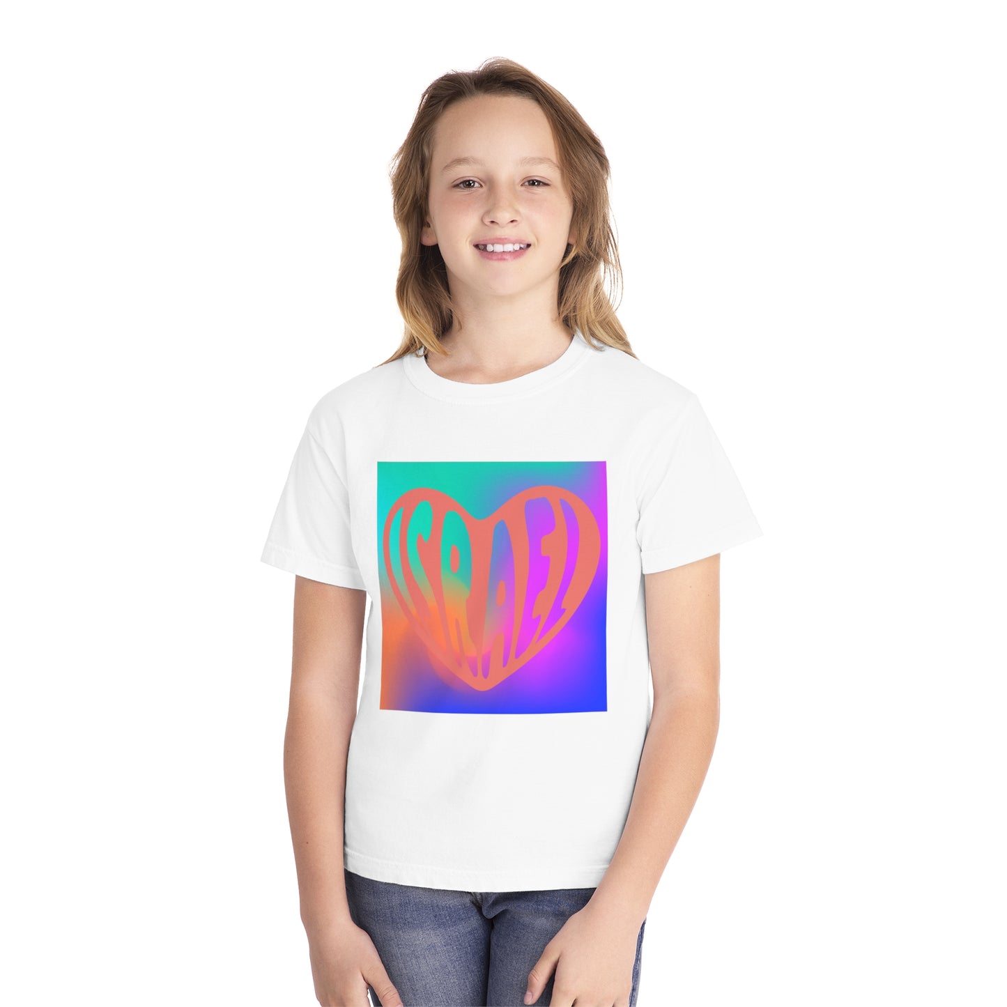 Joseph Israel Heart Rainbow Square Youth Midweight Tee