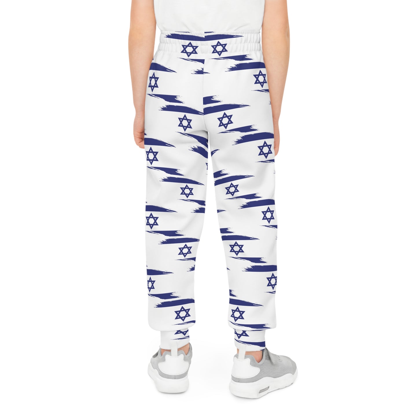 Ilay Larger Israel Flag Pattern on White Youth Joggers