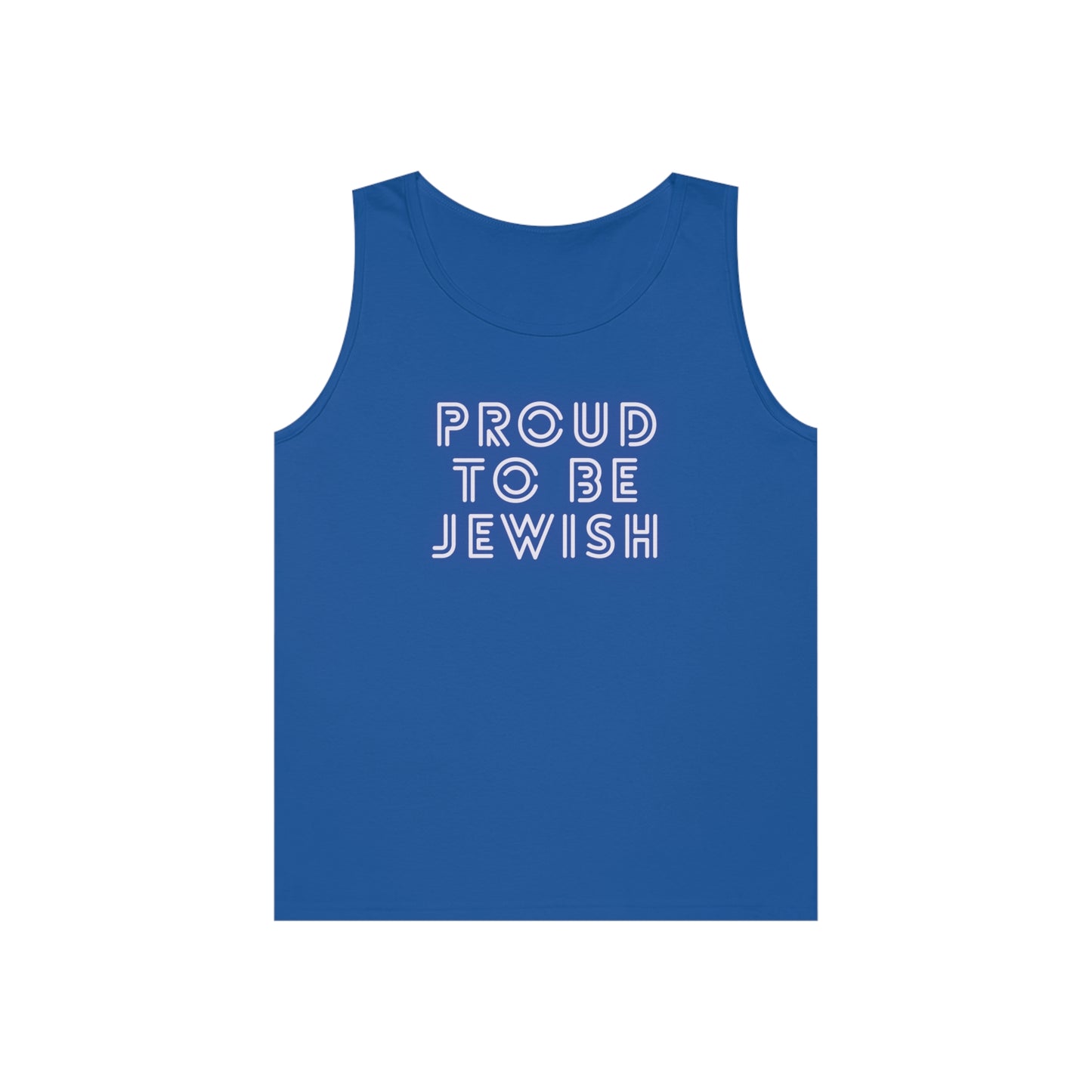 Proud To Be Jewish Blue & White Bubbles Unisex Heavy Cotton Tank Top