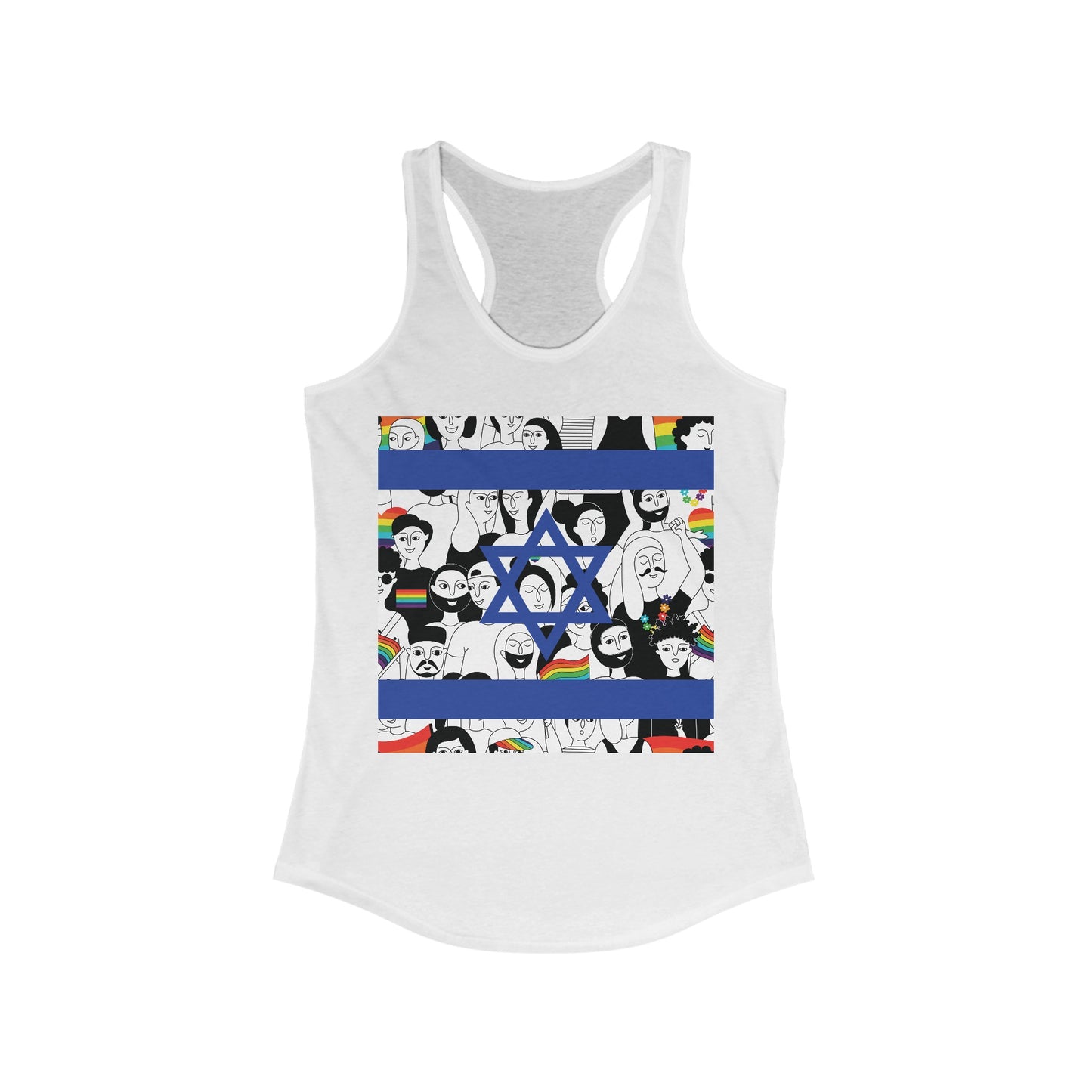 Israel LGBTQIA Pride Community Picture Ideal Racerback Tank