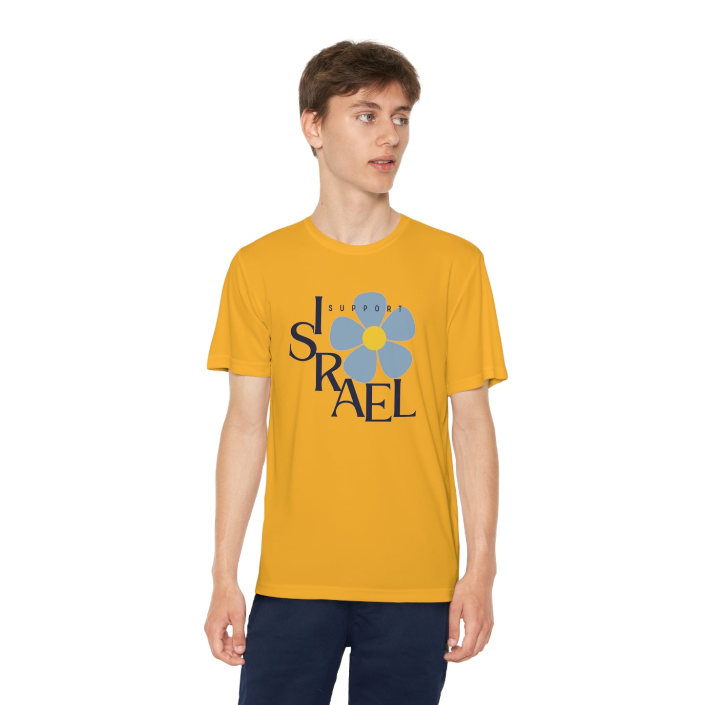 Isa Black Support Israel Flower Youth Competitor Tee