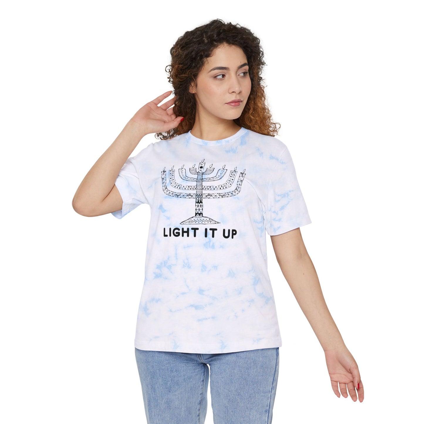 Ilan Black Menorah Tie-Dyed T-Shirt