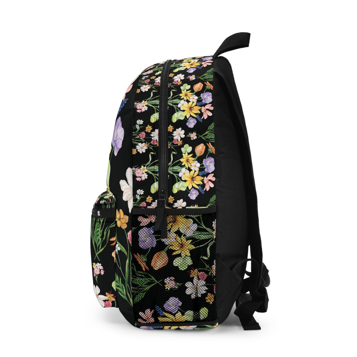 Yvonne Floral Pattern on Black Backpack