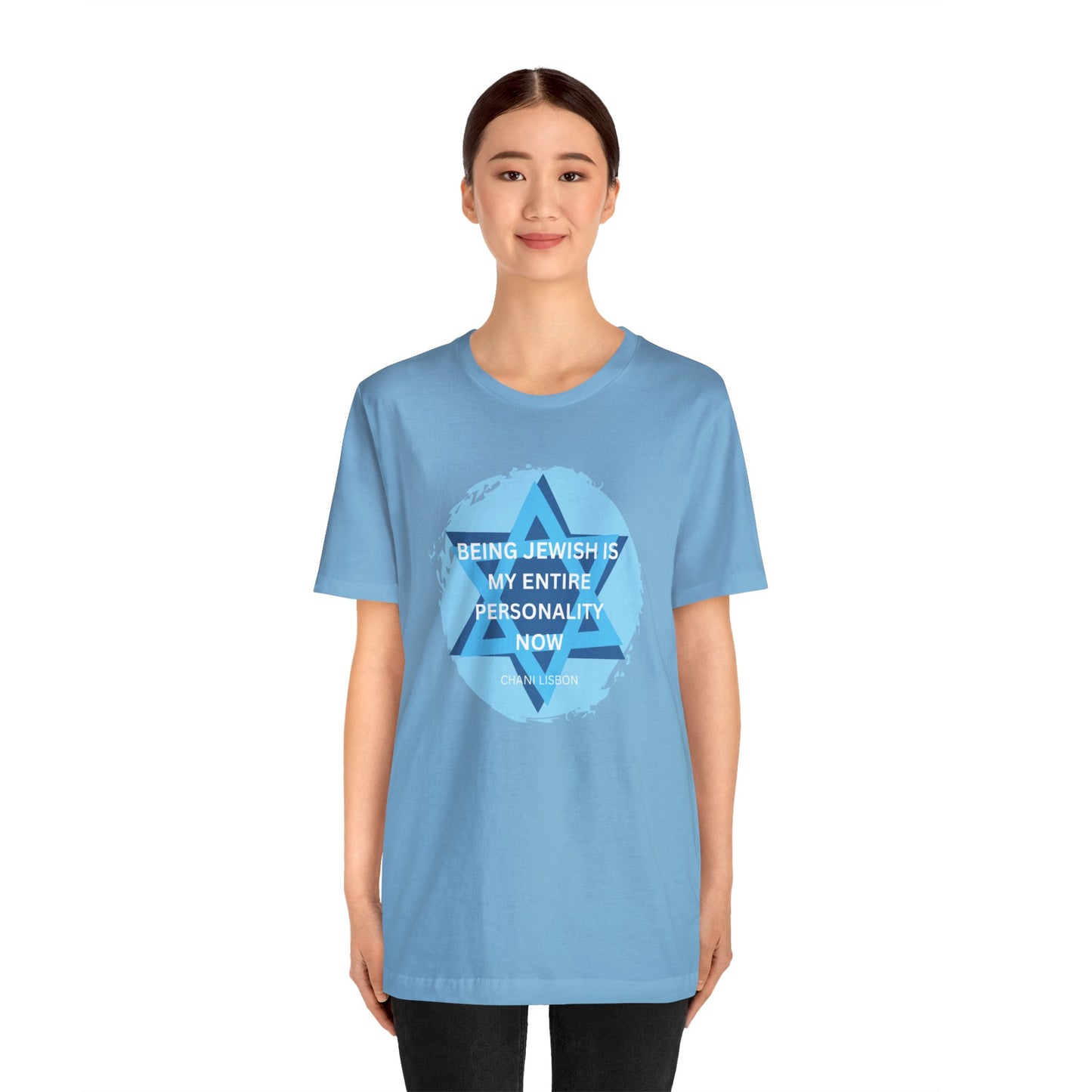 Chani Libson Jewish Personality Quote Design G Blue Unisex Jersey Short Sleeve Tee