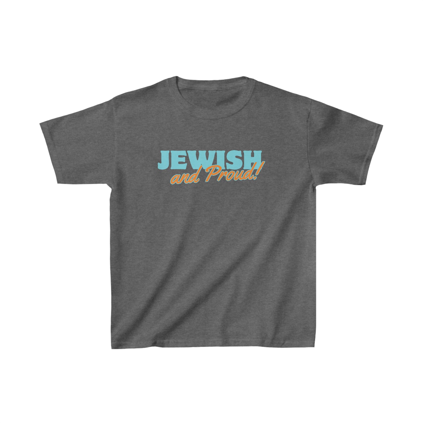 Jewish Teal & Orange Proud Kids Heavy Cotton™ Tee