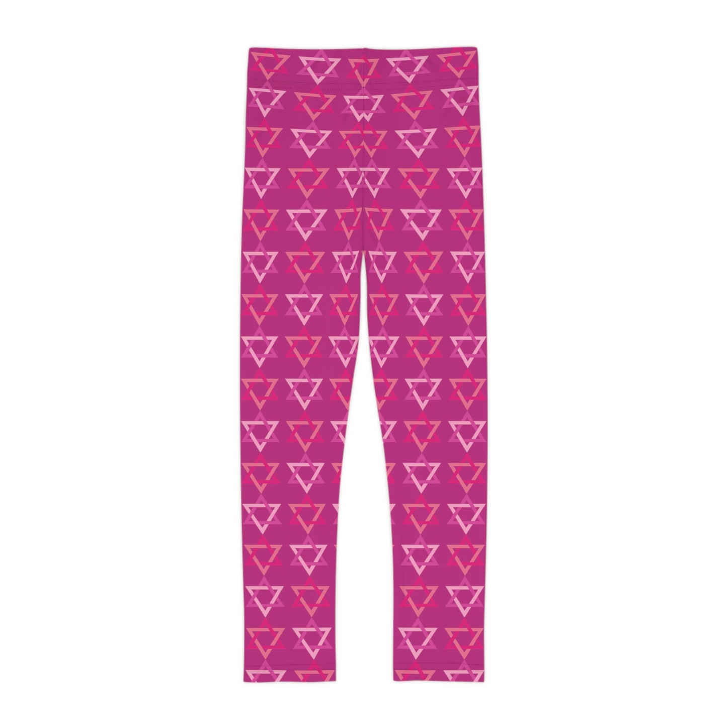 David Pinks Magan David Pattern on Hot Pink Kids Leggings