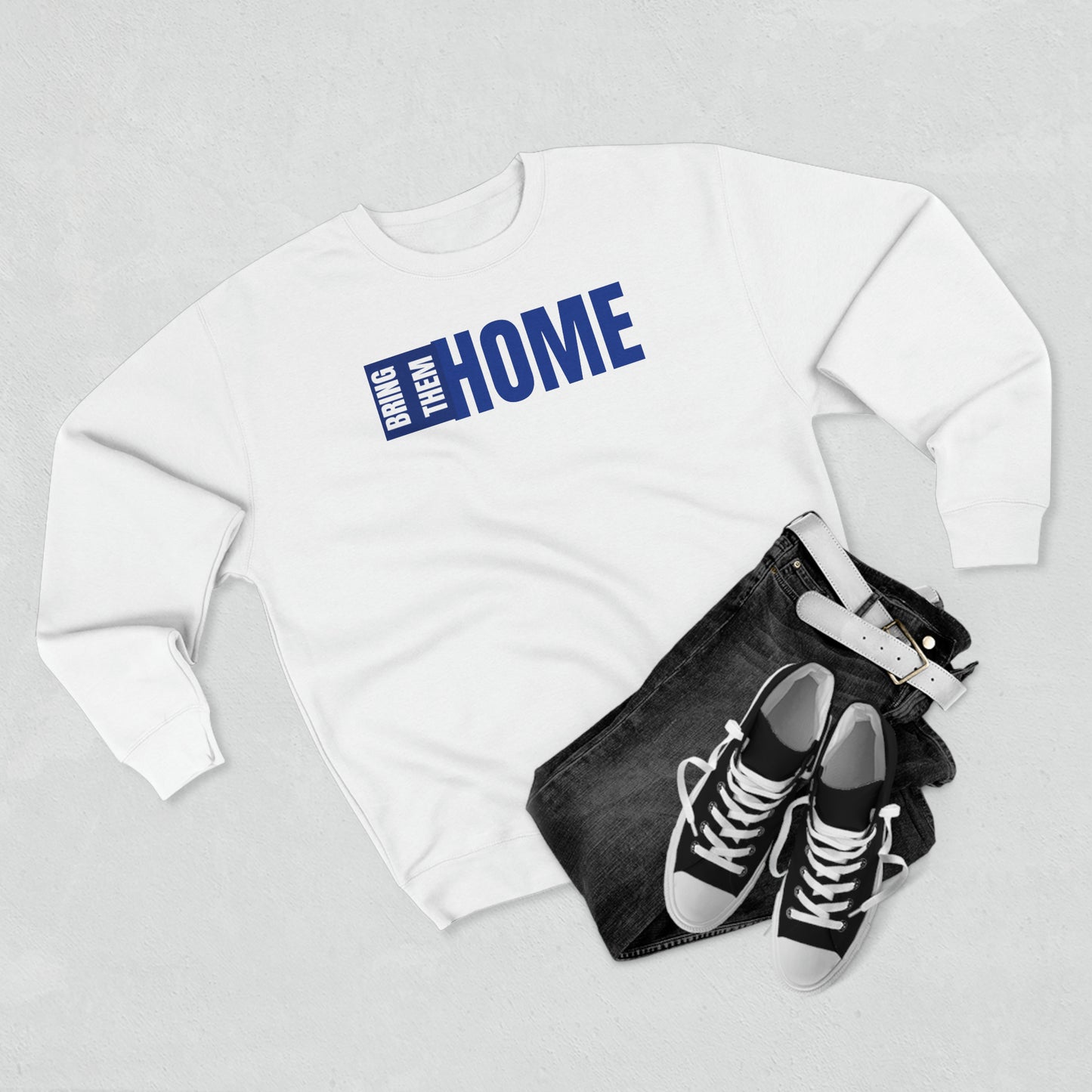 Bring Them HOME Blue & White Unisex Crewneck Sweatshirt