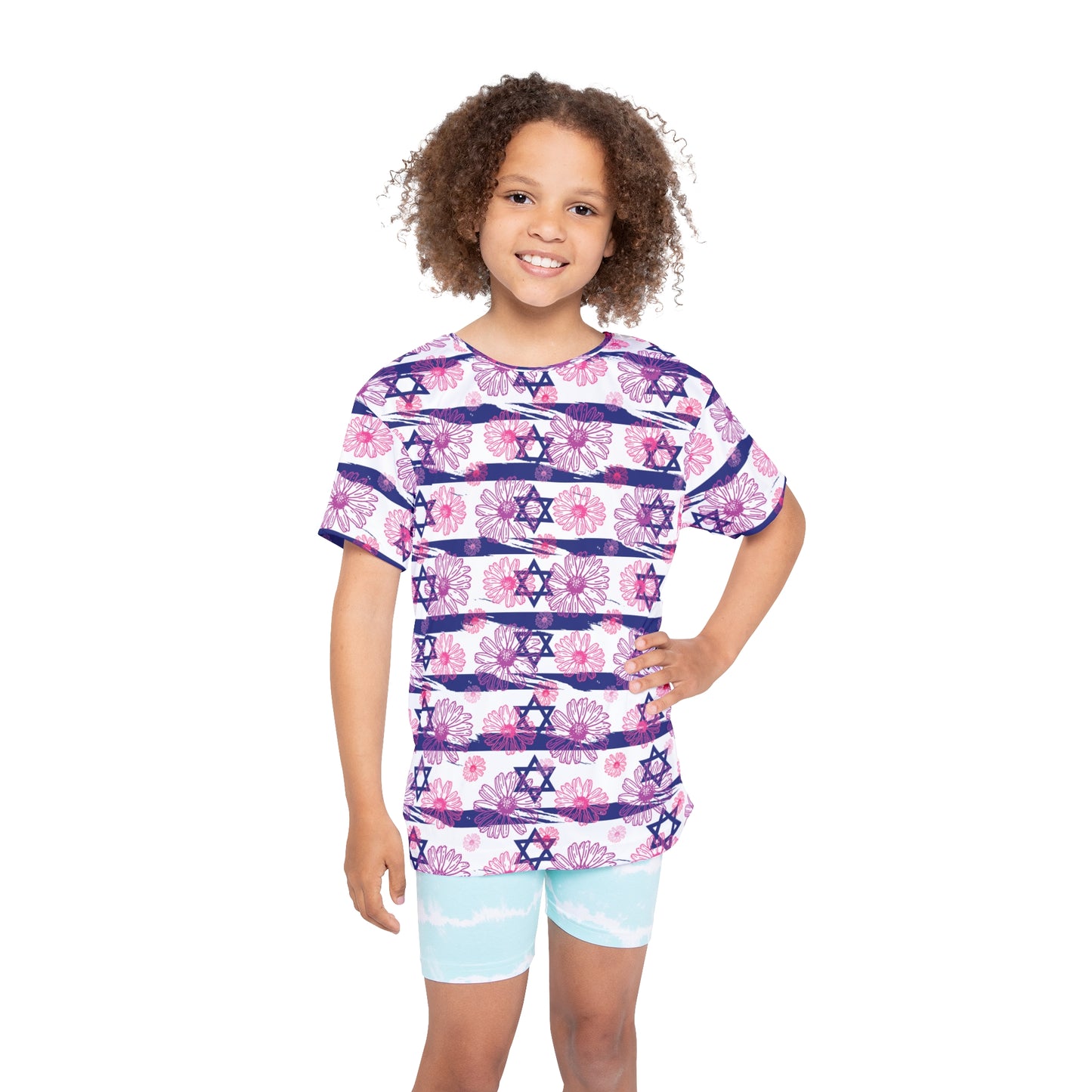 Israel Flowers Summer Swim Kids Sports Jersey