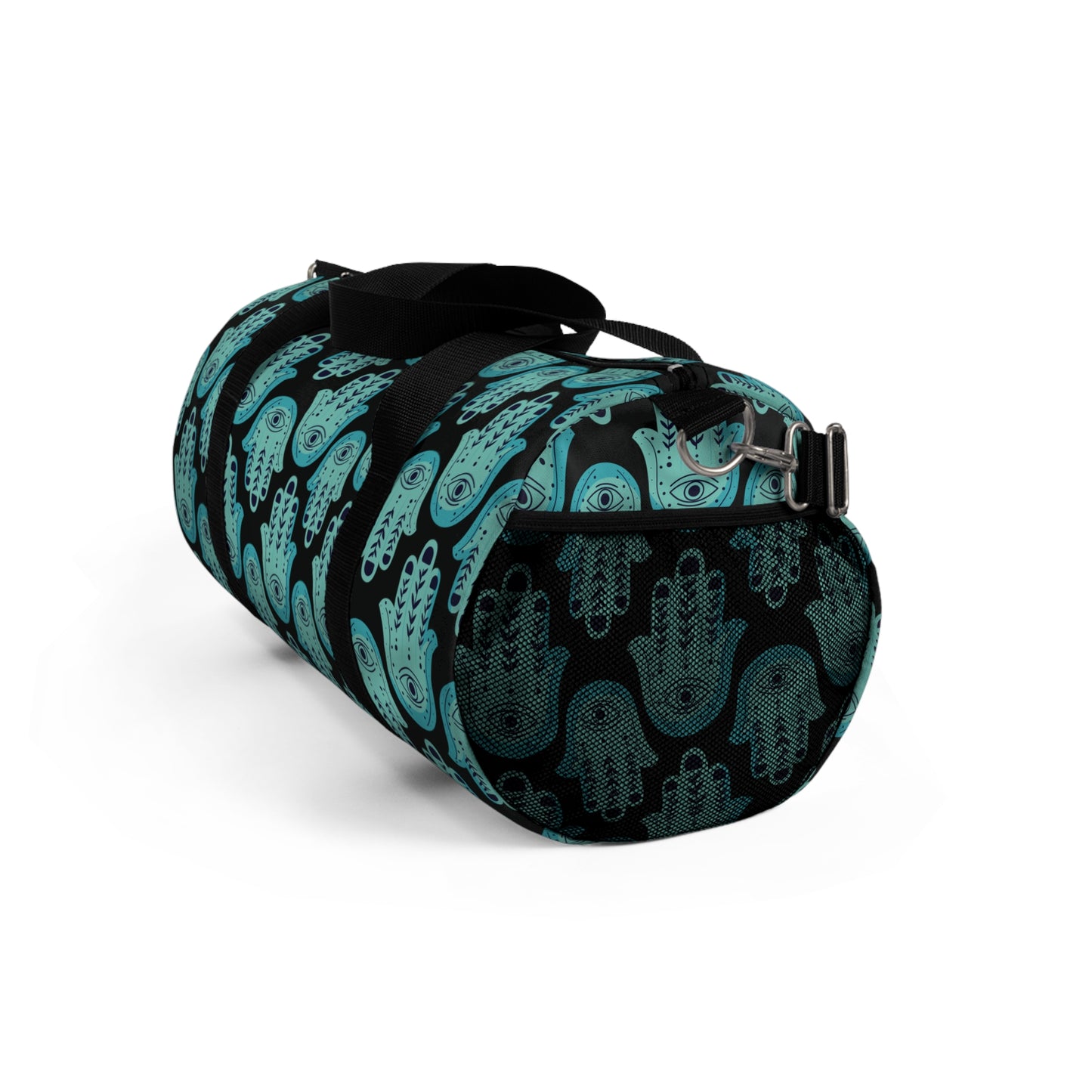 Hannah Bright Turquoise Hamsa Pattern Duffel Bag