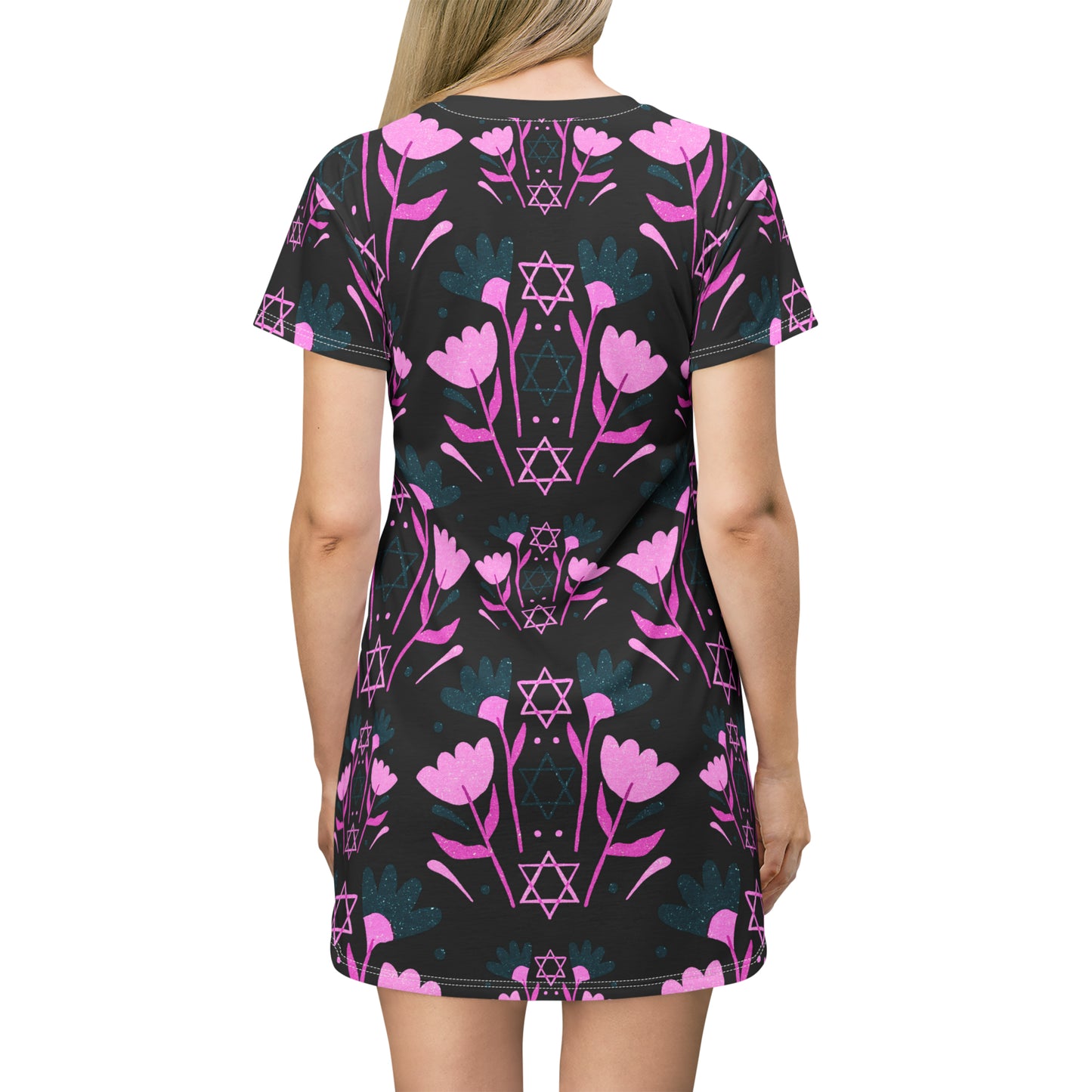 Erica Pink on Black T-Shirt Dress