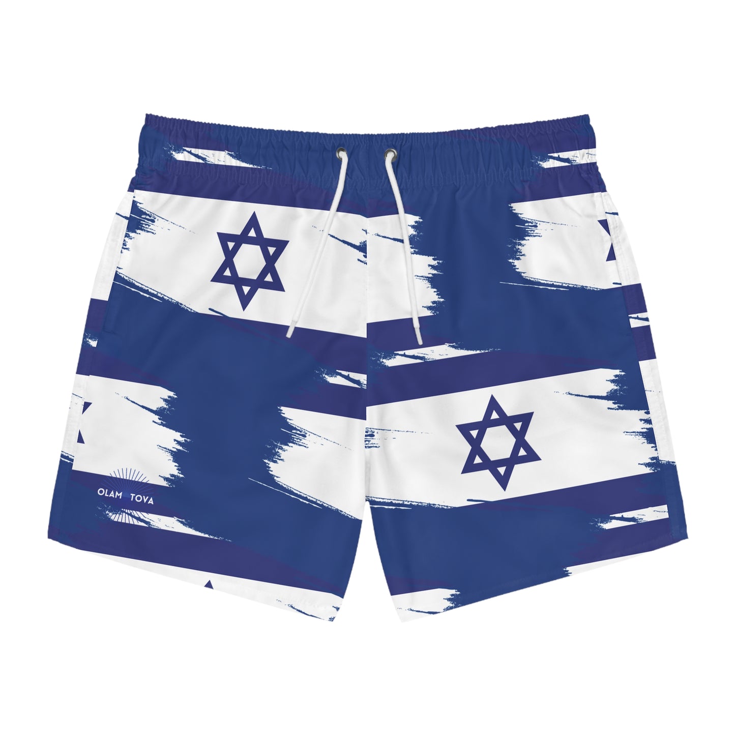 Ilay Larger Israel Flag Pattern on Blue Swim Trunks