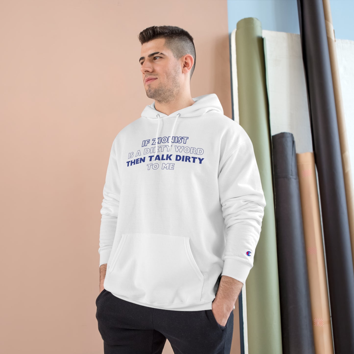 Talk Zionist To Me Navy Champion Hoodie