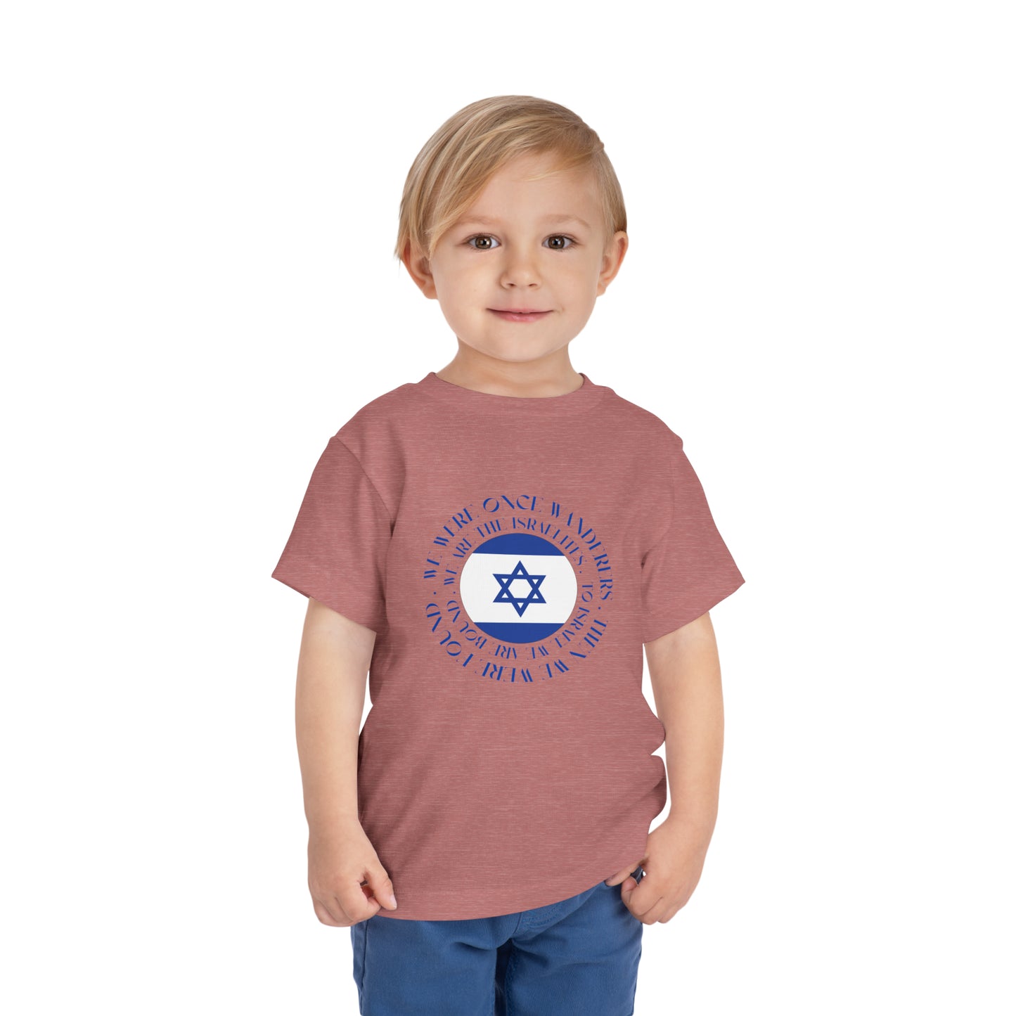 We Were Once Wanderers Israel Blue & White Toddler Short Sleeve Tee