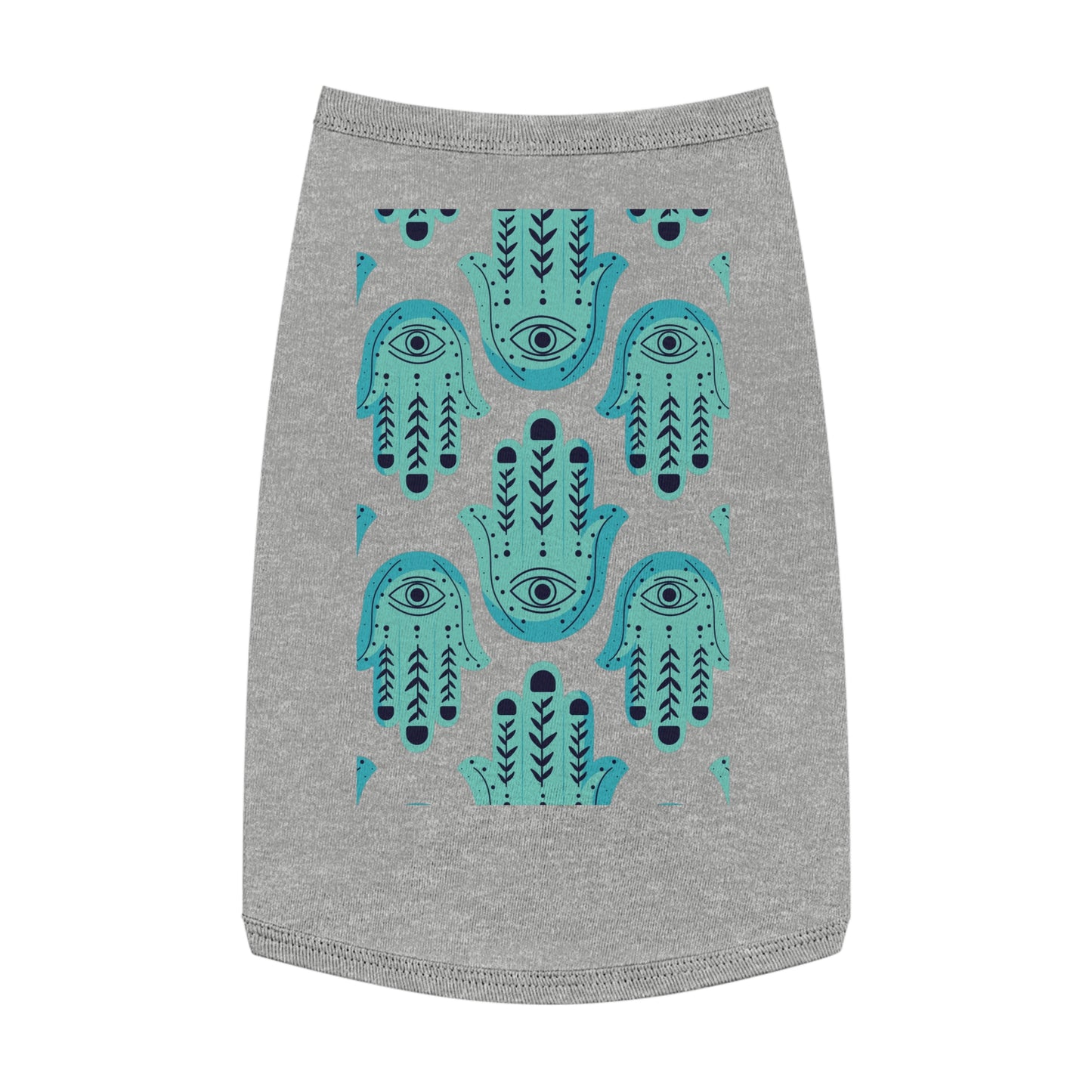 Hannah Bright Turquoise Hamsa Pattern Pet Tank Top