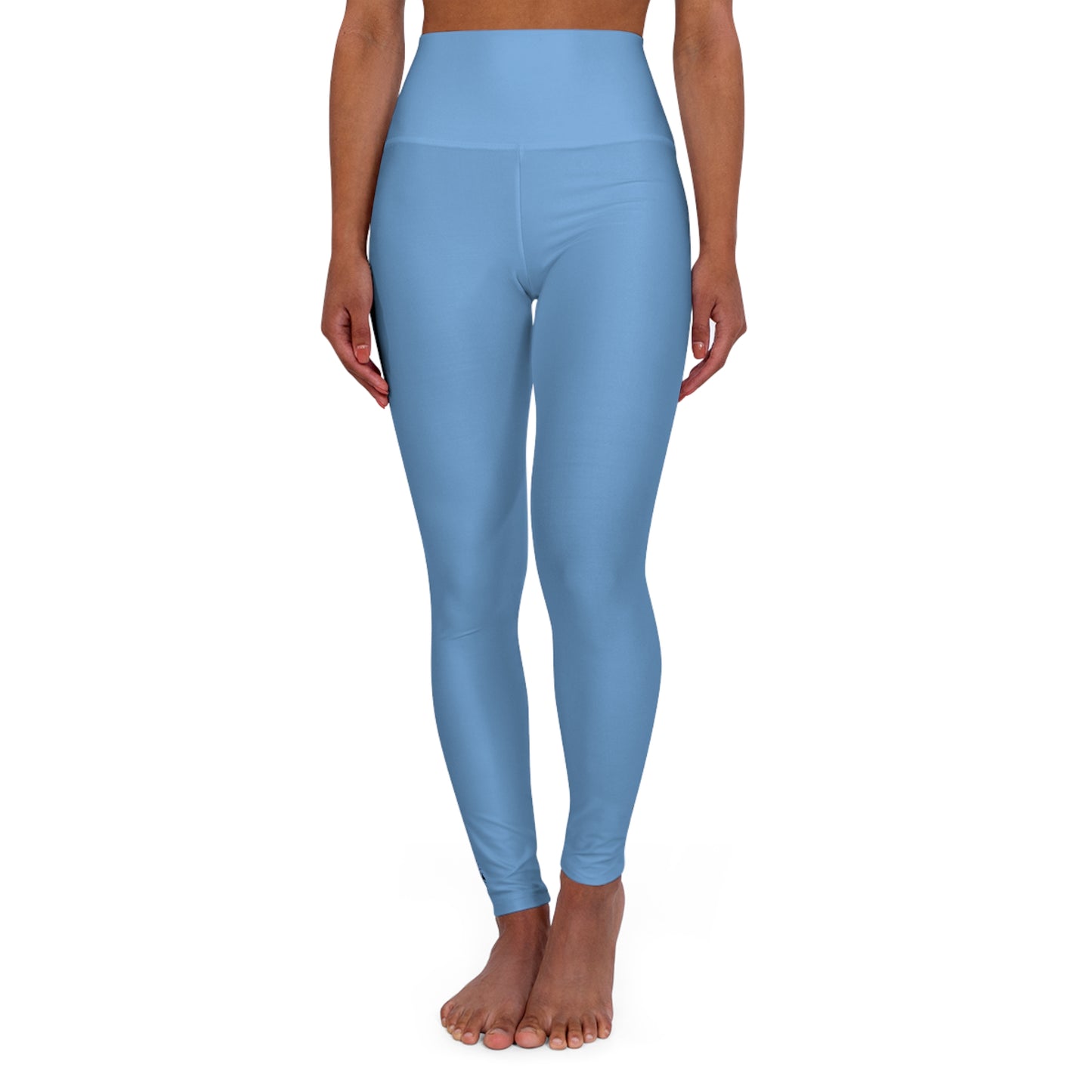 Zionism Is Sexy Curve Black on Blue High Waisted Yoga Leggings