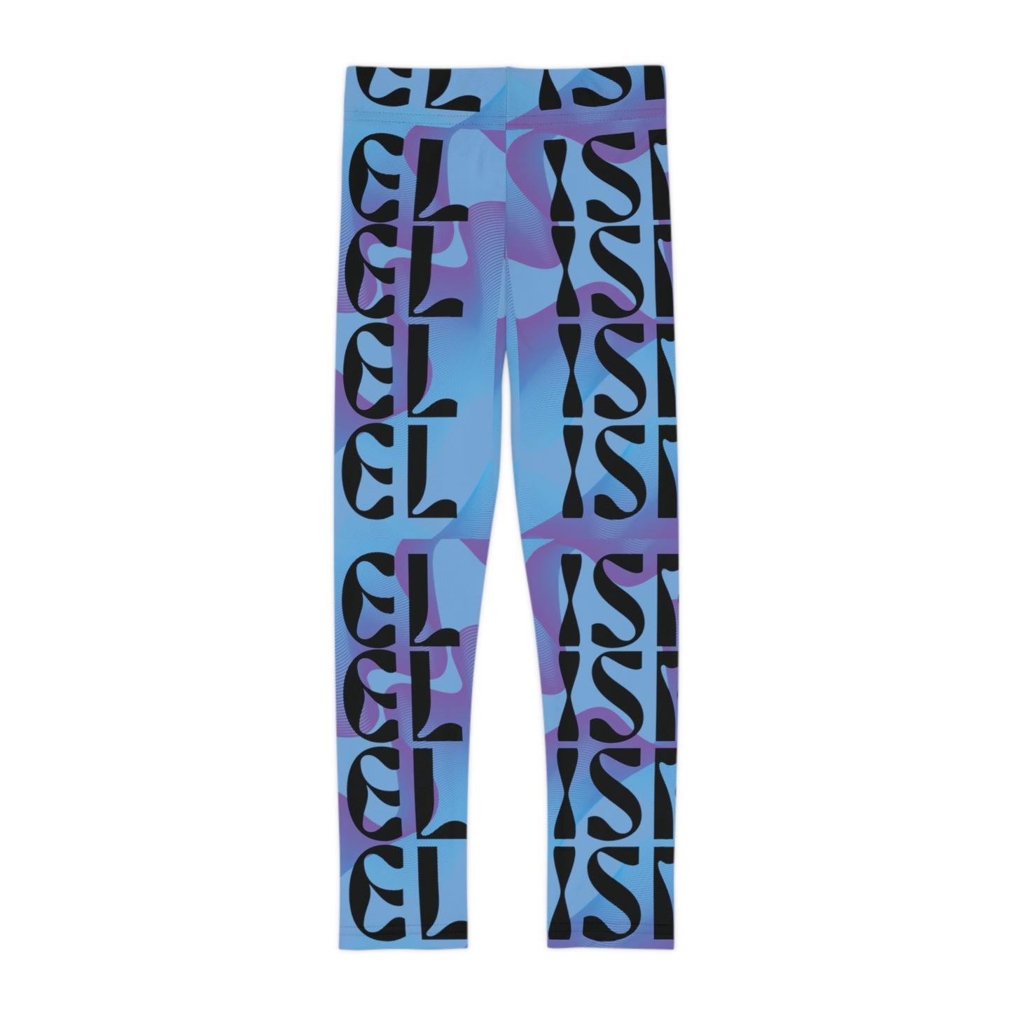 Flow & Squiggle Israel Indigo on Blue Kids Leggings