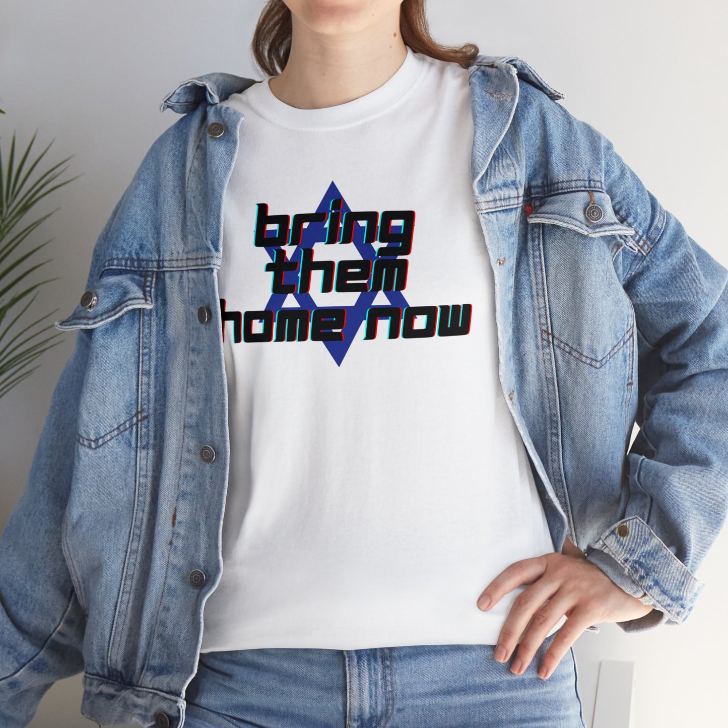 Bring Them Home Now Star of David Black & Blue Unisex Heavy Cotton Tee