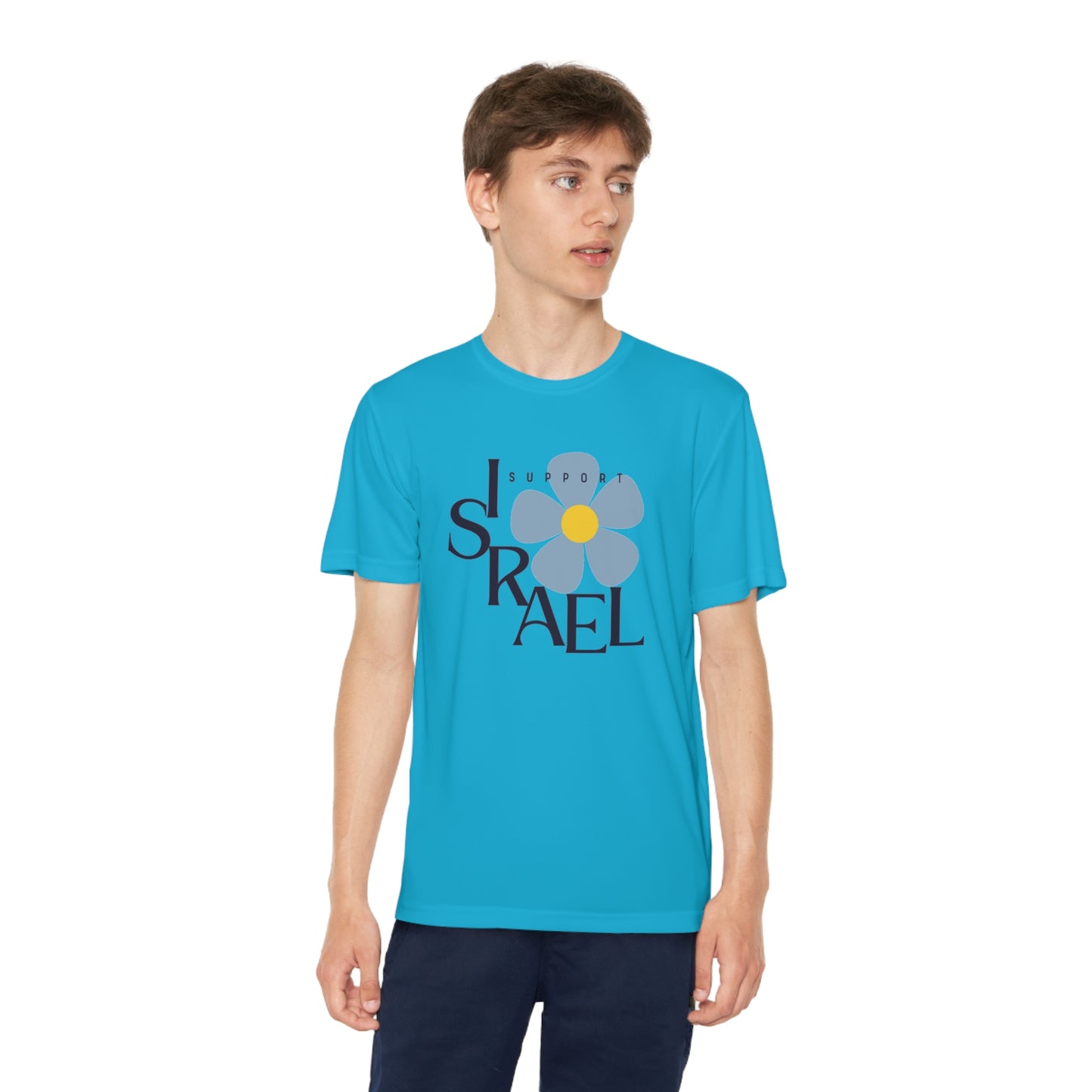 Isa Black Support Israel Flower Youth Competitor Tee