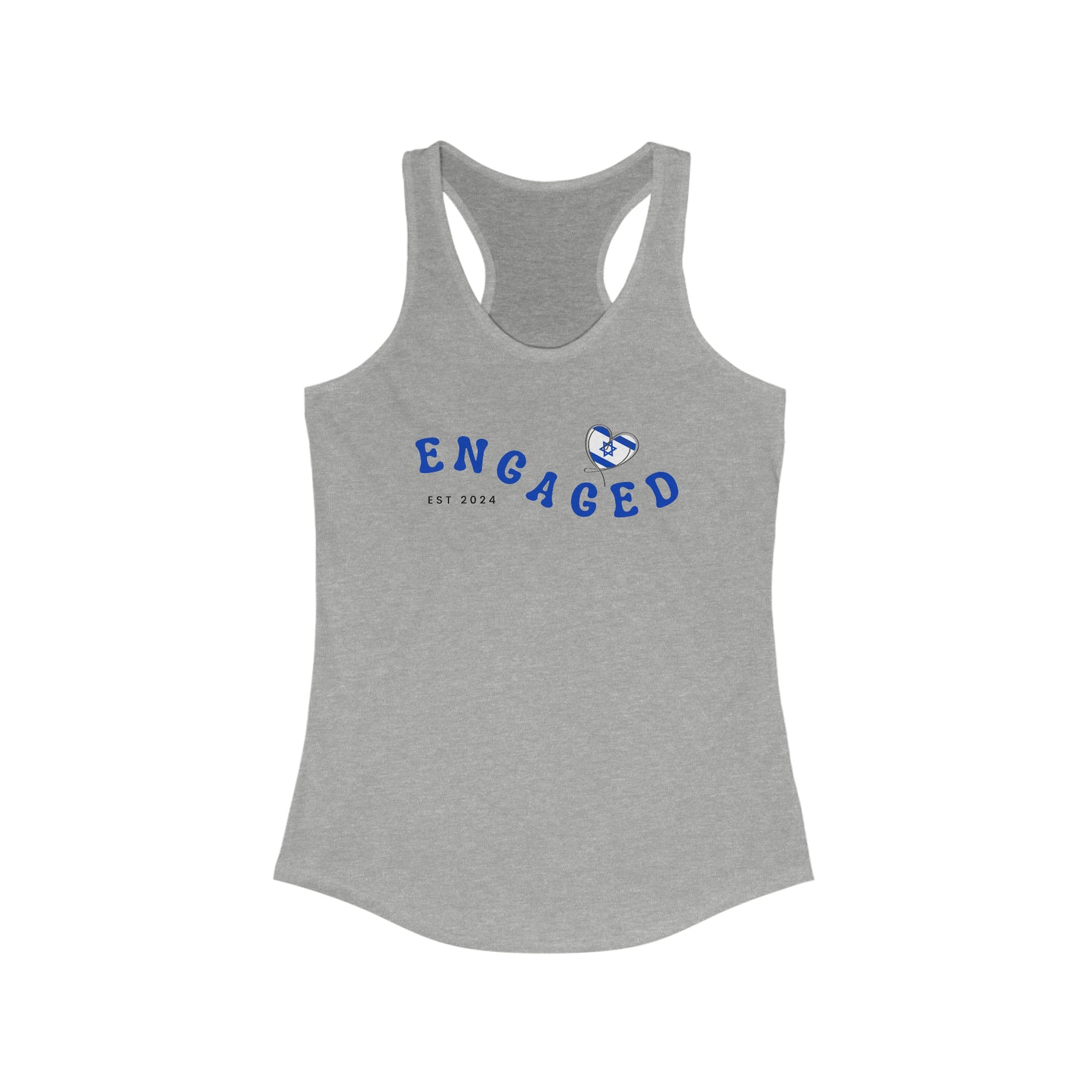 Engaged Israeli Heart Flag Women's Ideal Racerback Tank