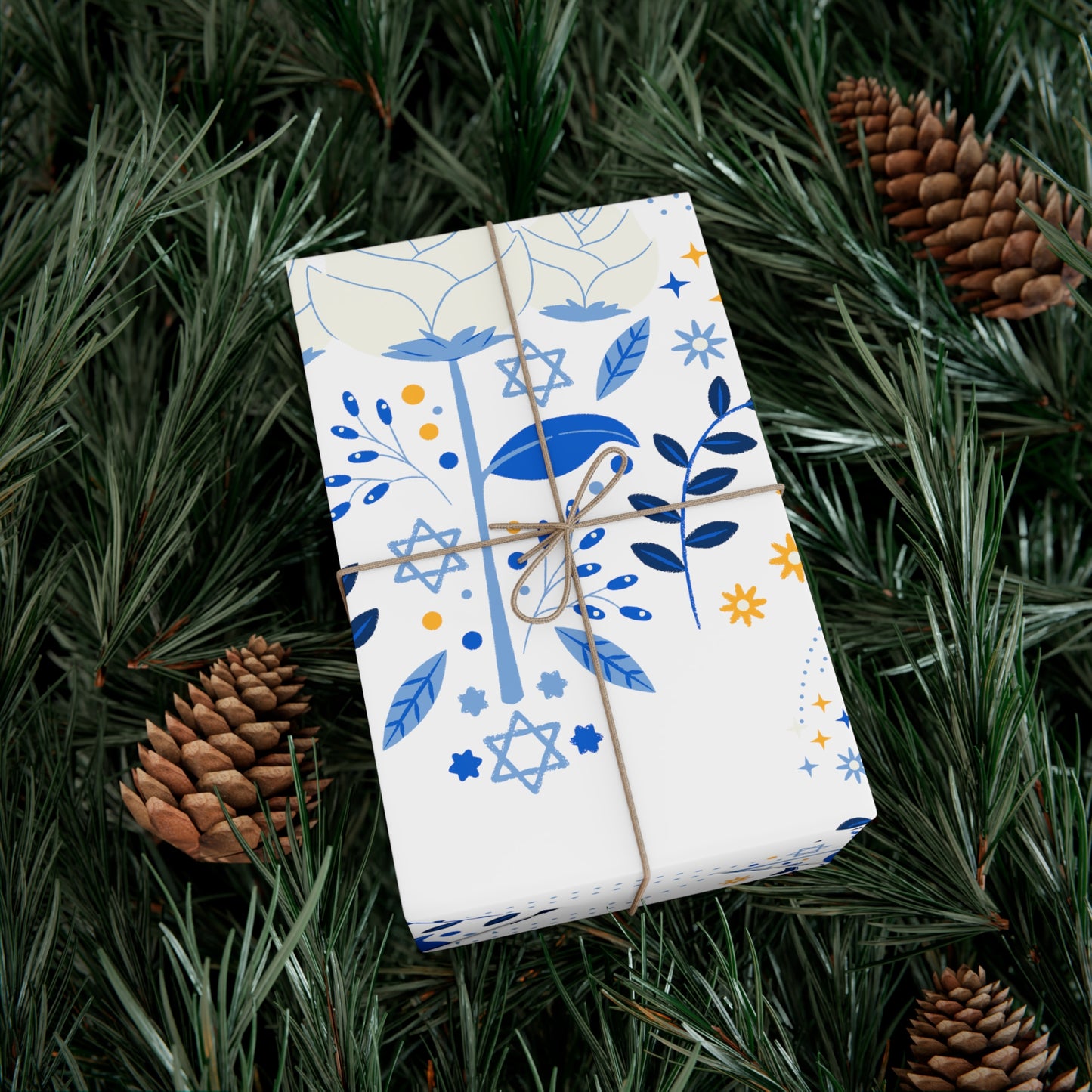 Blue & White Israel Pattern Gift Wrap Papers