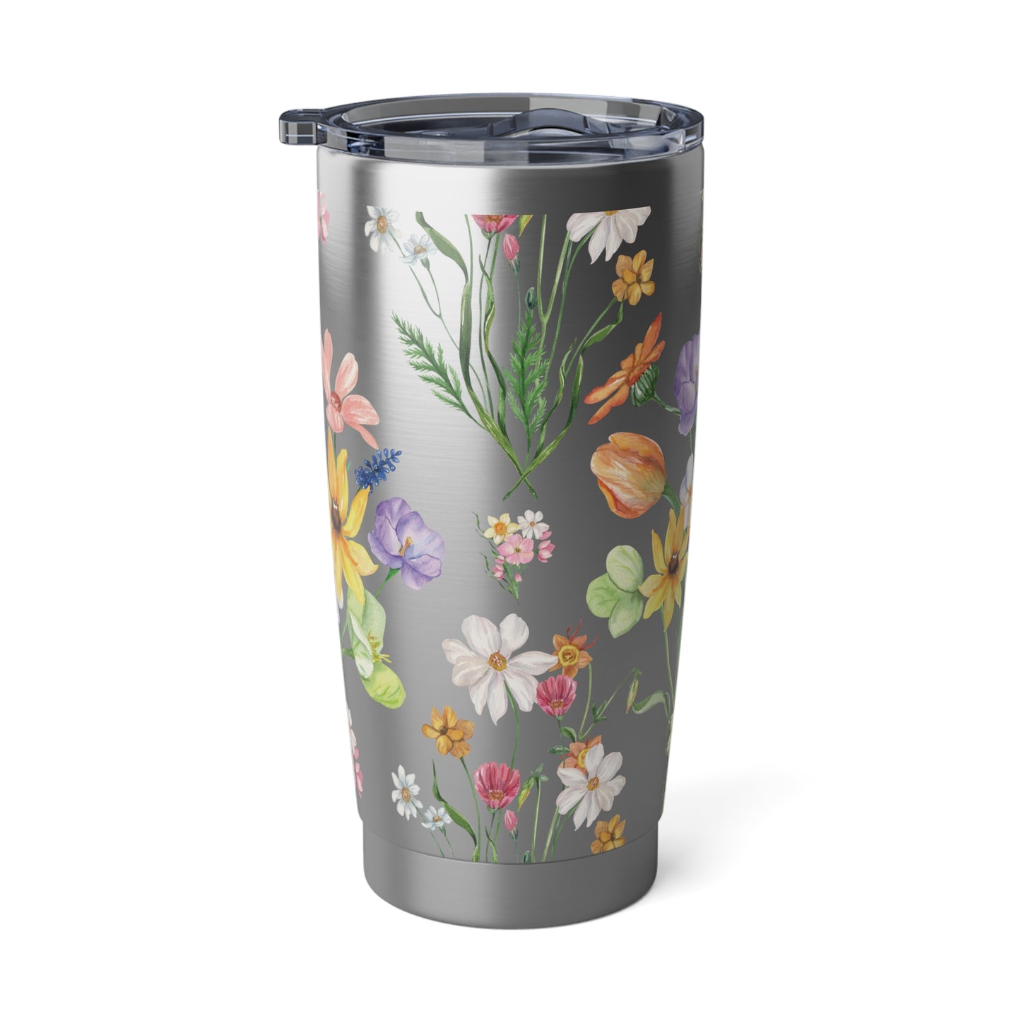 Yvonne Floral Pattern Silver Vagabond 20oz Tumbler