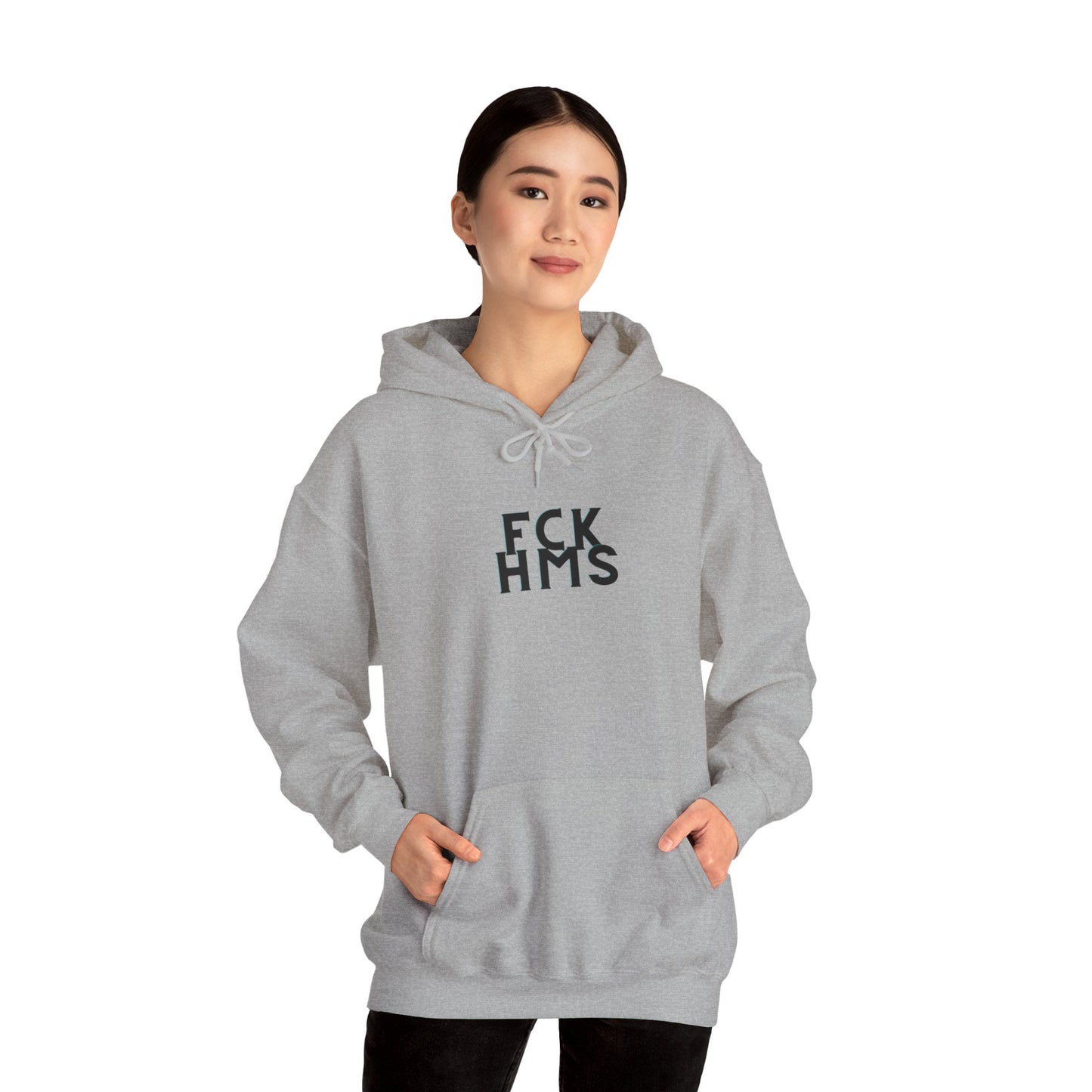 FCK HMS Black & Teal Unisex Heavy Blend™ Hooded Sweatshirt