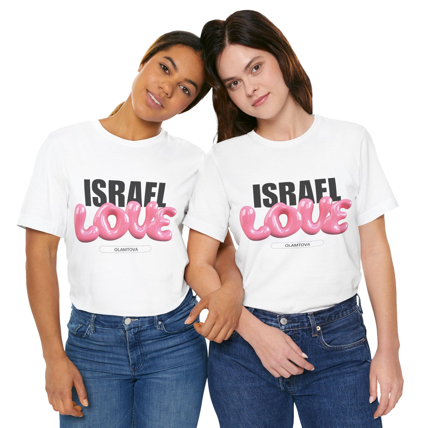 Israel Love Pink Balloons Unisex Jersey Short Sleeve Tee