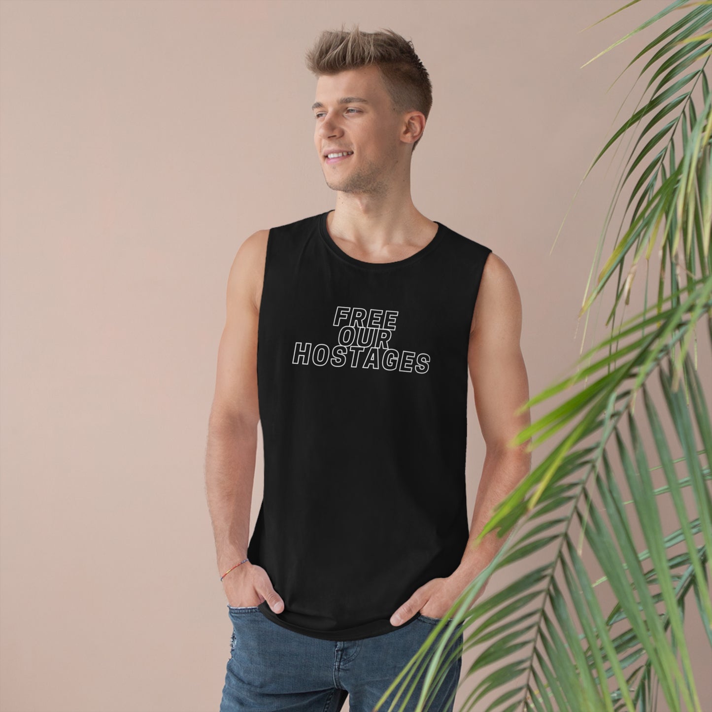 Free Our Hostages White Unisex Barnard Tank