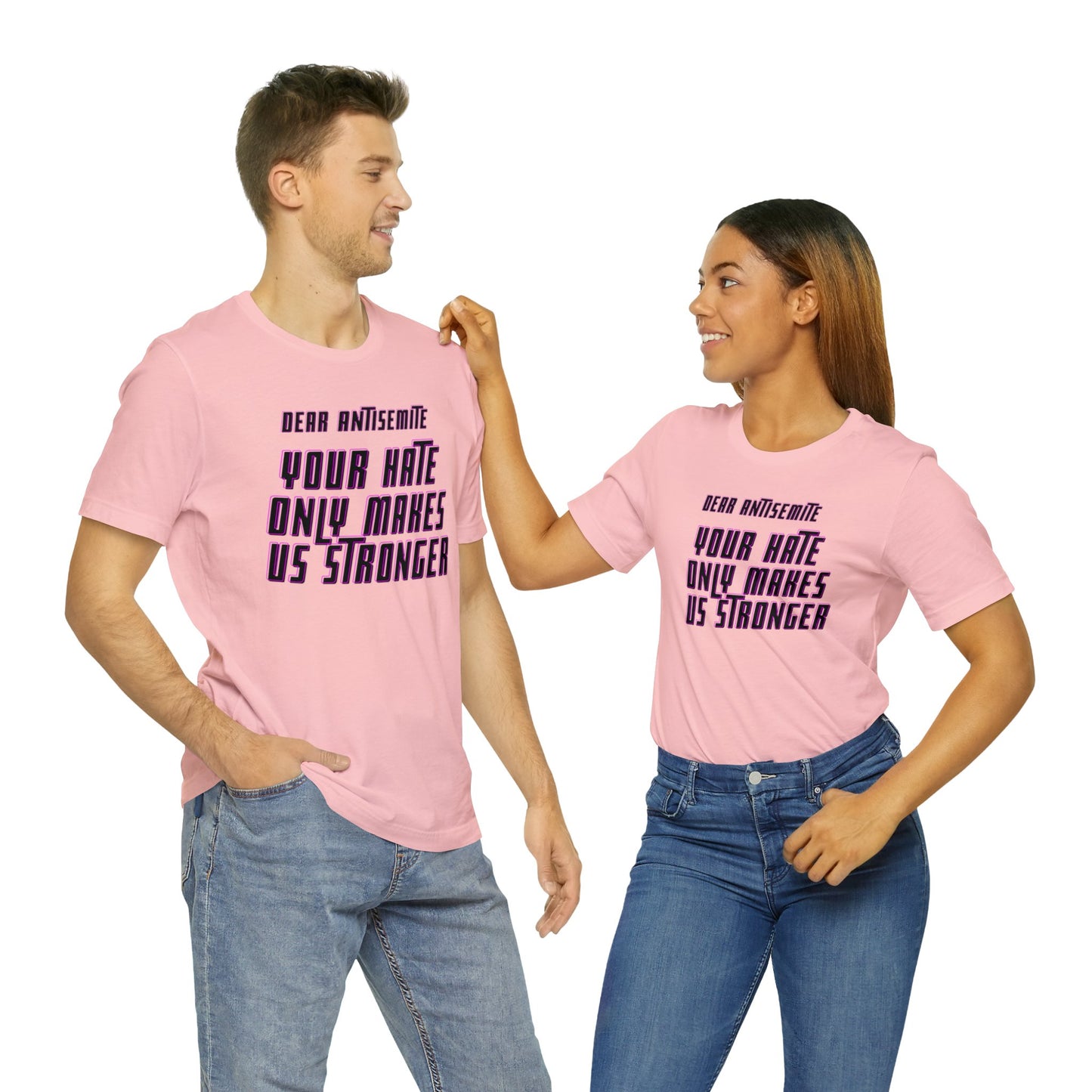 Dear Antisemite Black & Pink Unisex Jersey Short Sleeve Tee