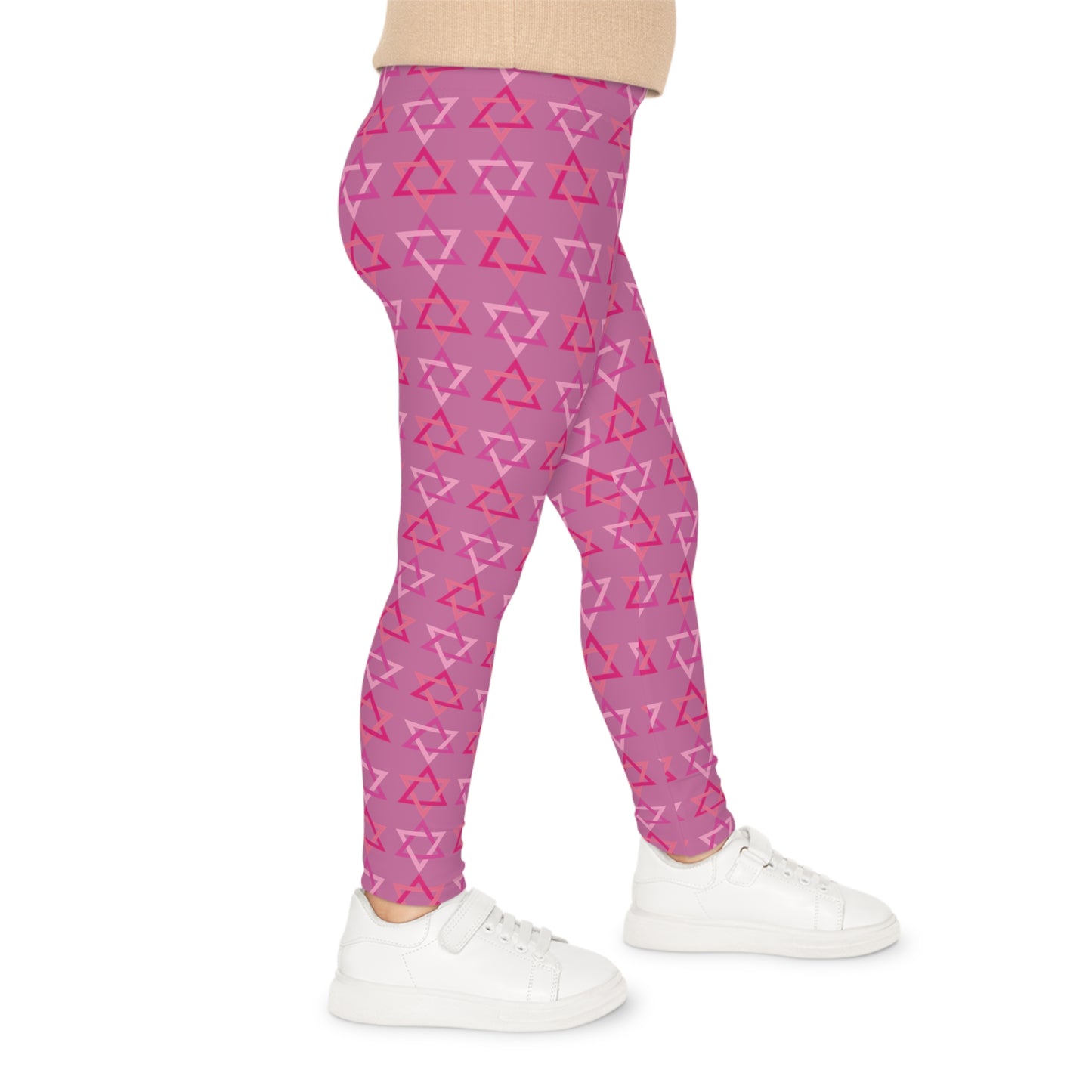 David Pinks Magan David Pattern on Pink Kids Leggings