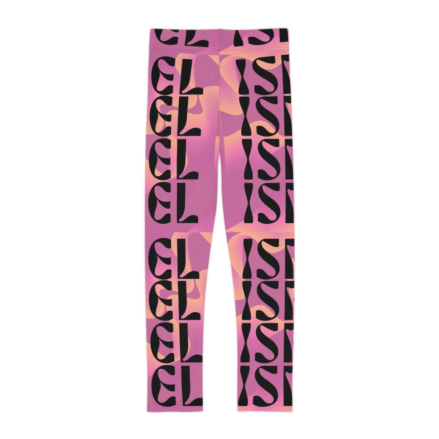 Flow & Squiggle Israel Pink & Coral on Pink Kids Leggings